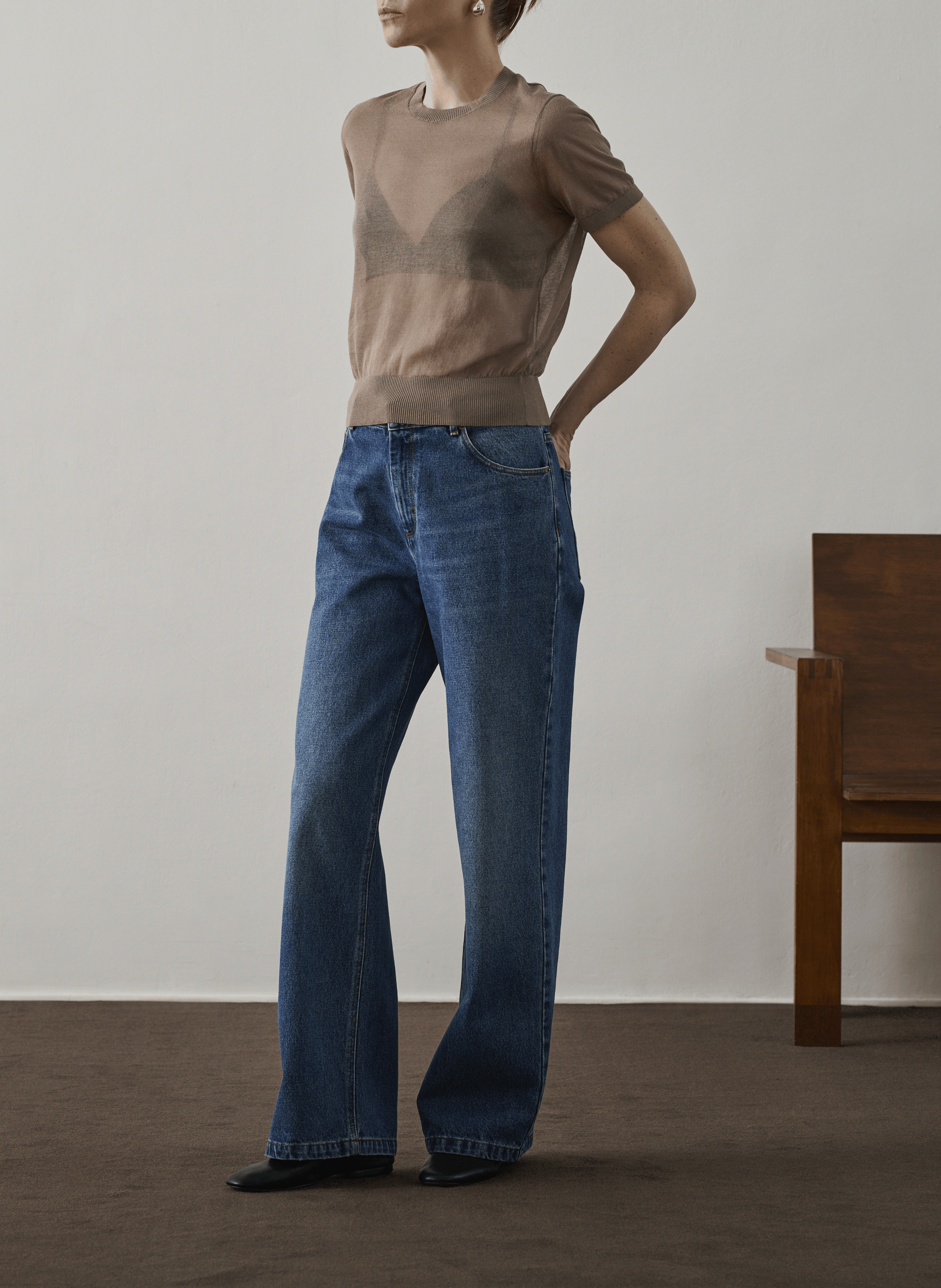 V-neck cotton-blend cardigan SOEUR Brown