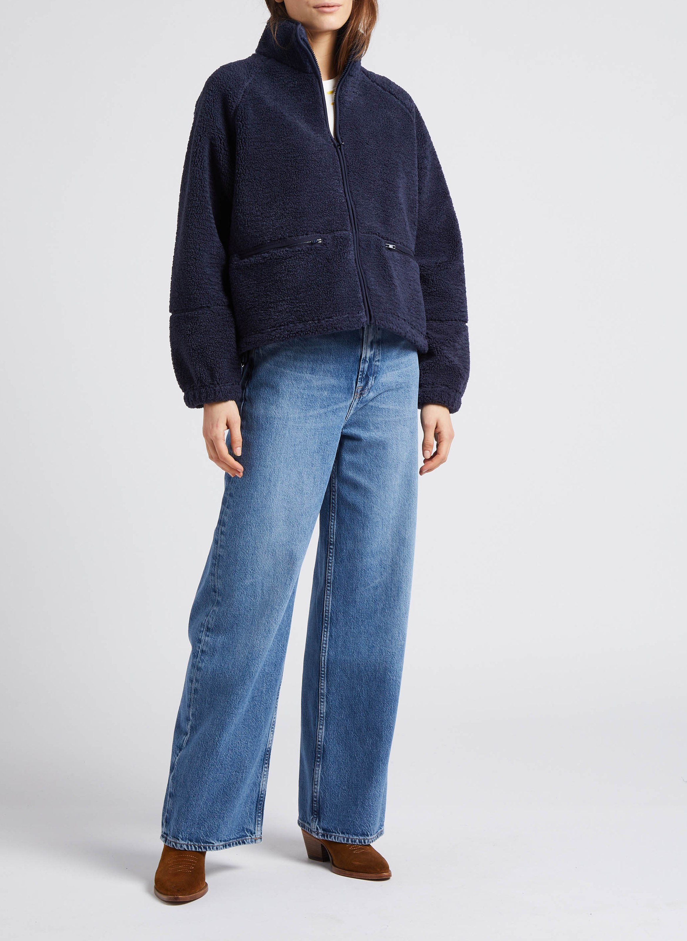 Weite Straight Cut High Waist Jeans aus Bio-Baumwolle SAMSOE SAMSOE Blau