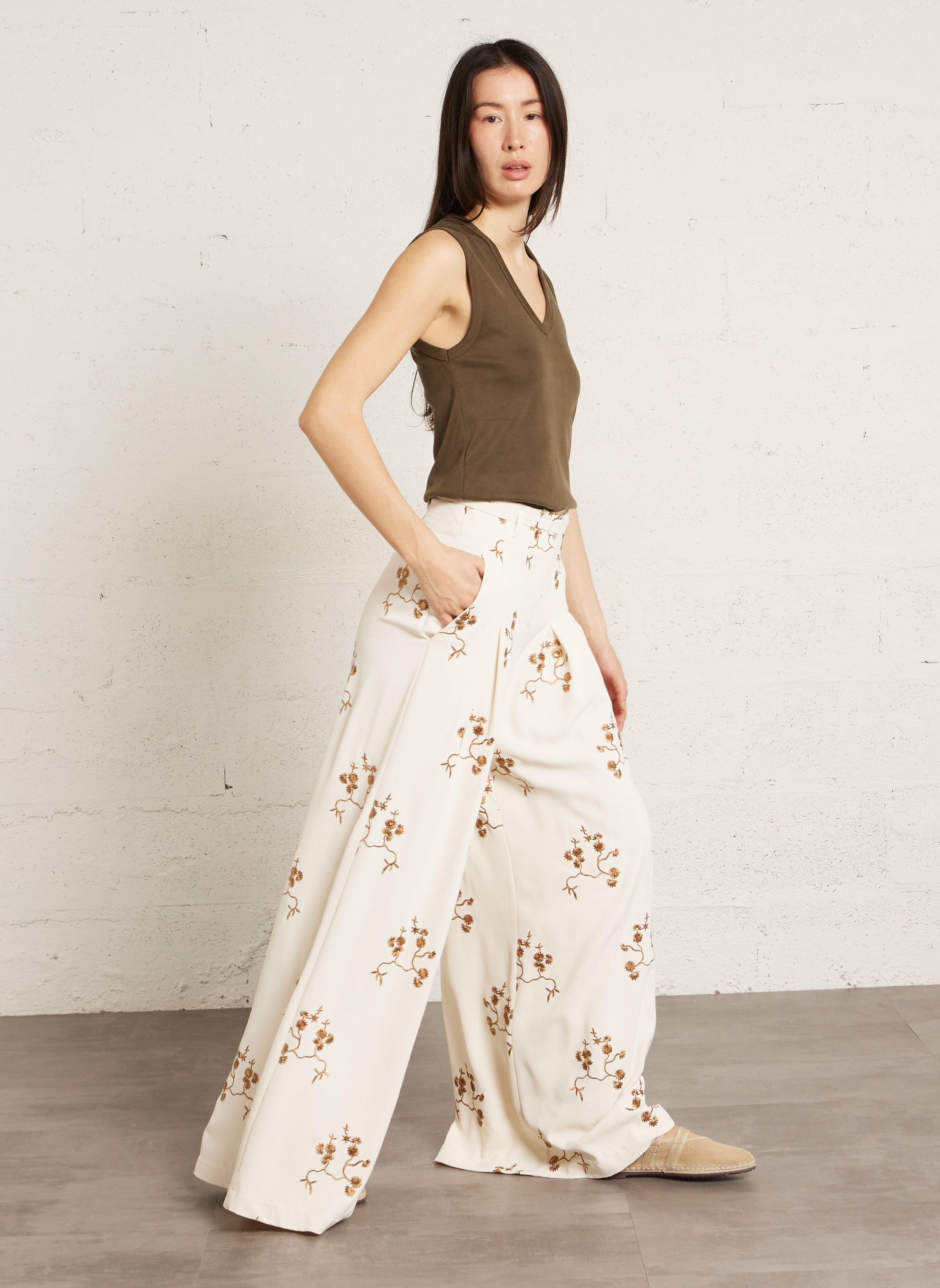 Débardeur droit col V IMPERIAL Kaki