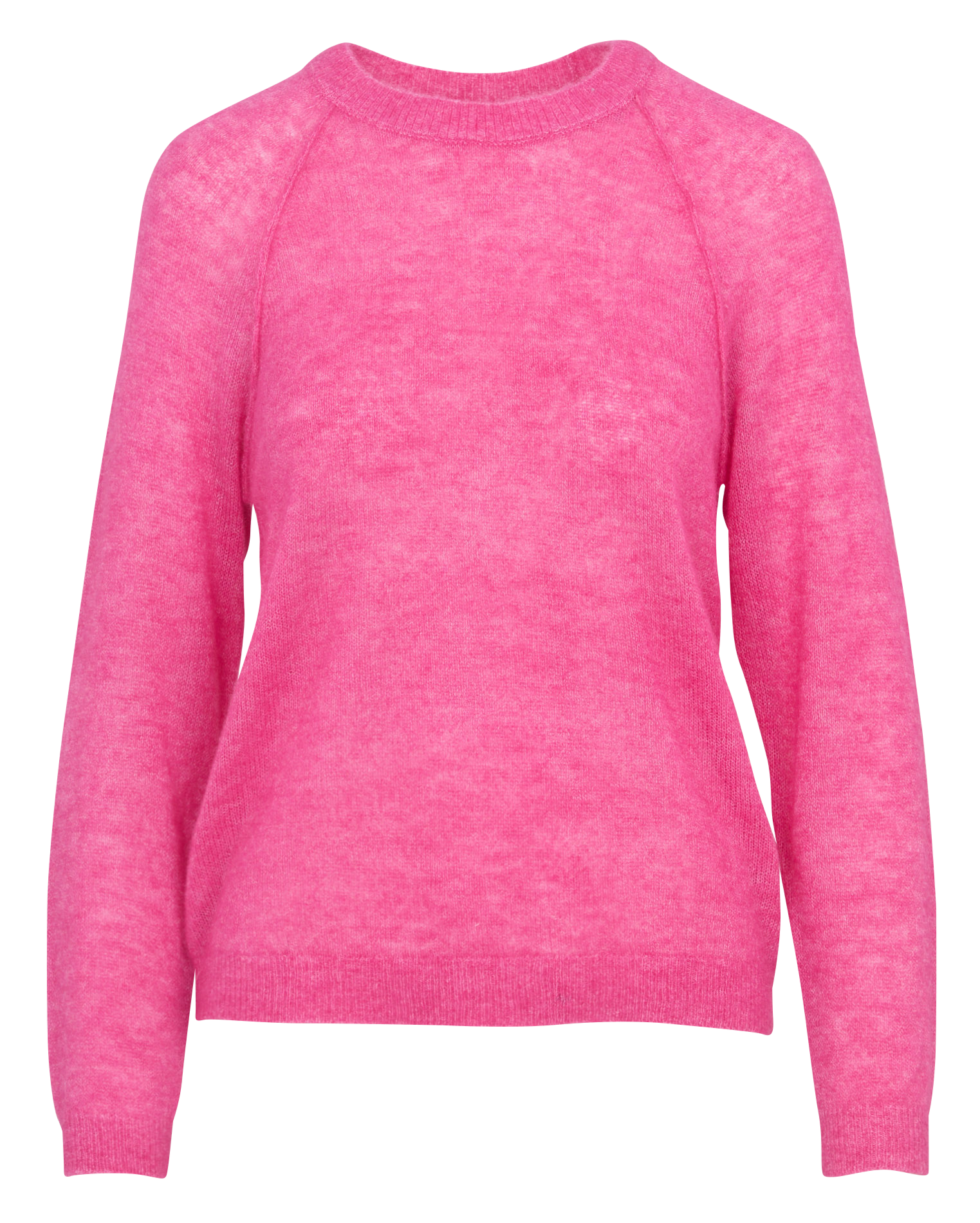 Round-neck wool-blend straight-cut sweater SUD EXPRESS Pink