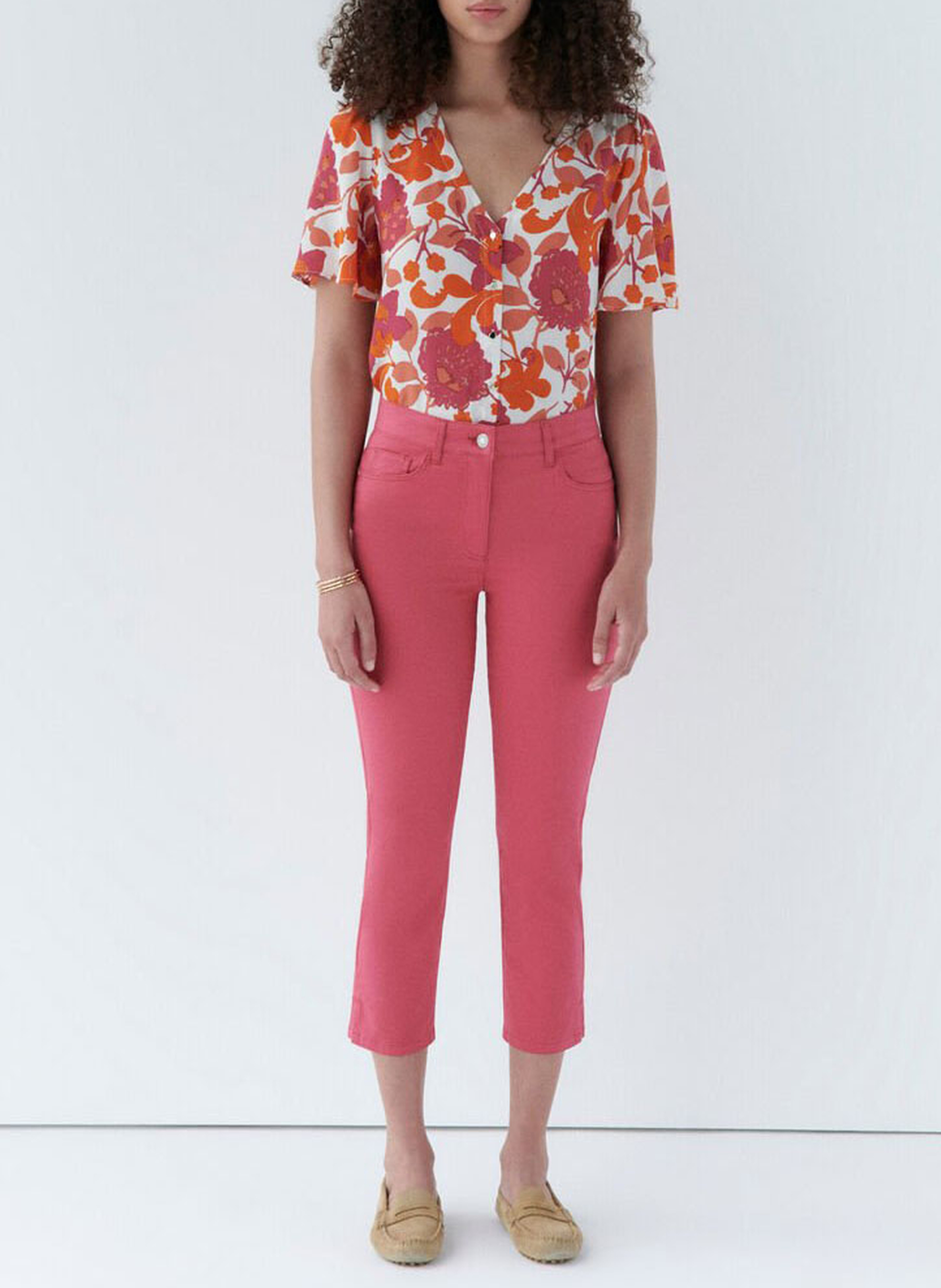 Caprihose aus Baumwoll-Mix CAROLL Rot
