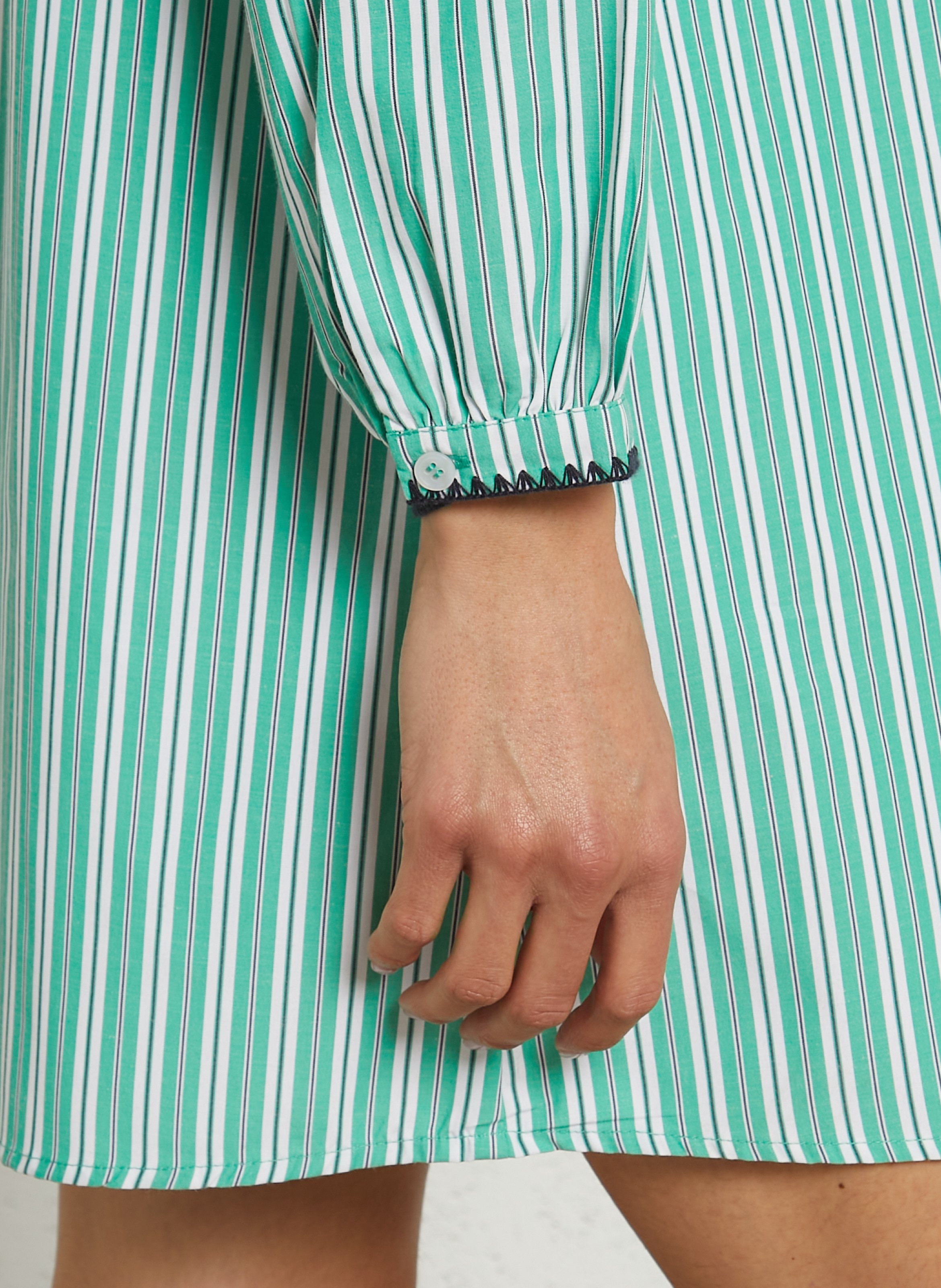 Short trapeze dress with stripes LA PETITE ETOILE Green