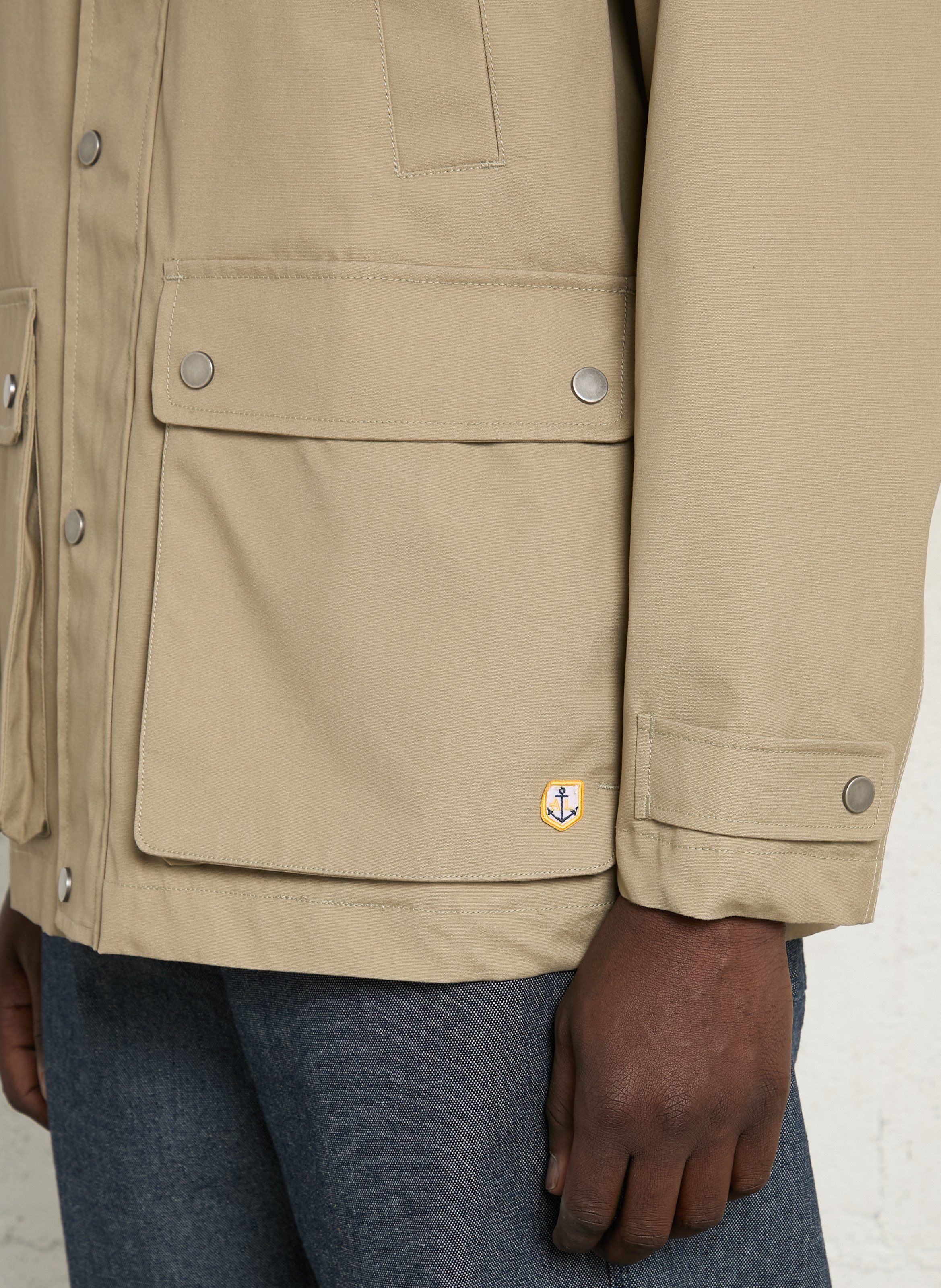 Gerade geschnittene Baumwolljacke mit klassischem Kragen ARMOR LUX Beige