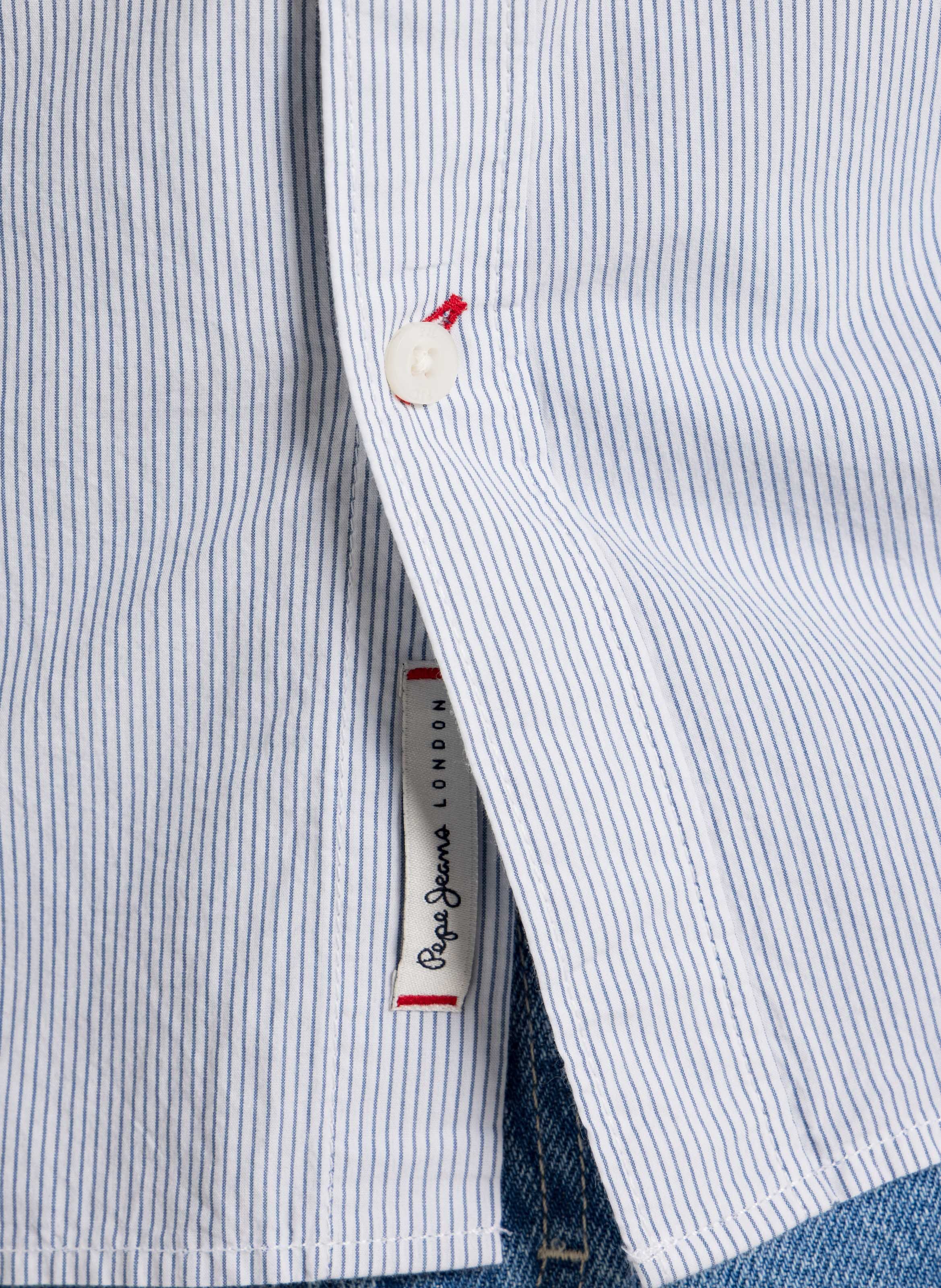 Classic Striped Straight-Cut Shirt PEPE JEANS White