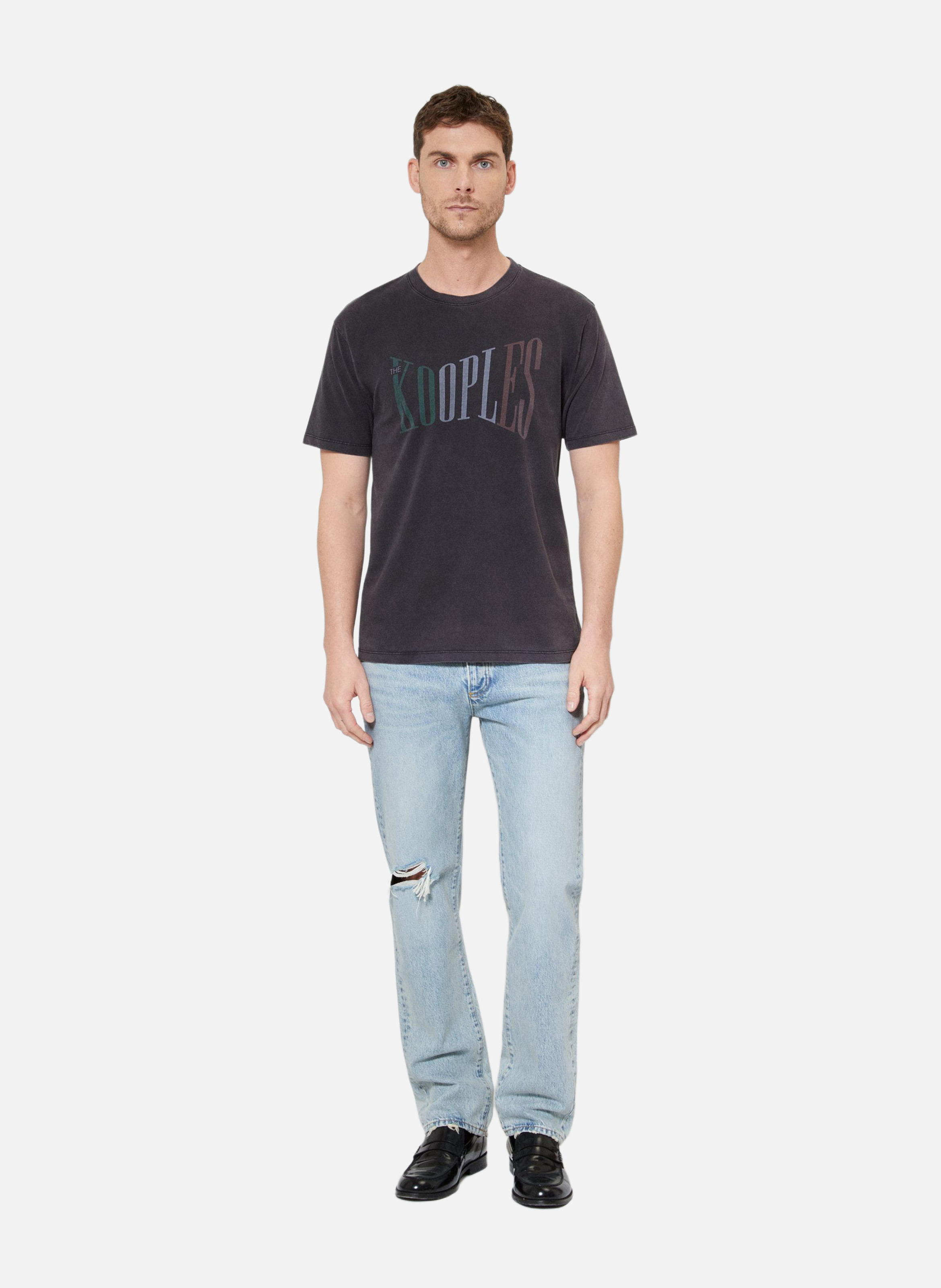 T-shirt with faded screen printing by The Kooples THE KOOPLES Black