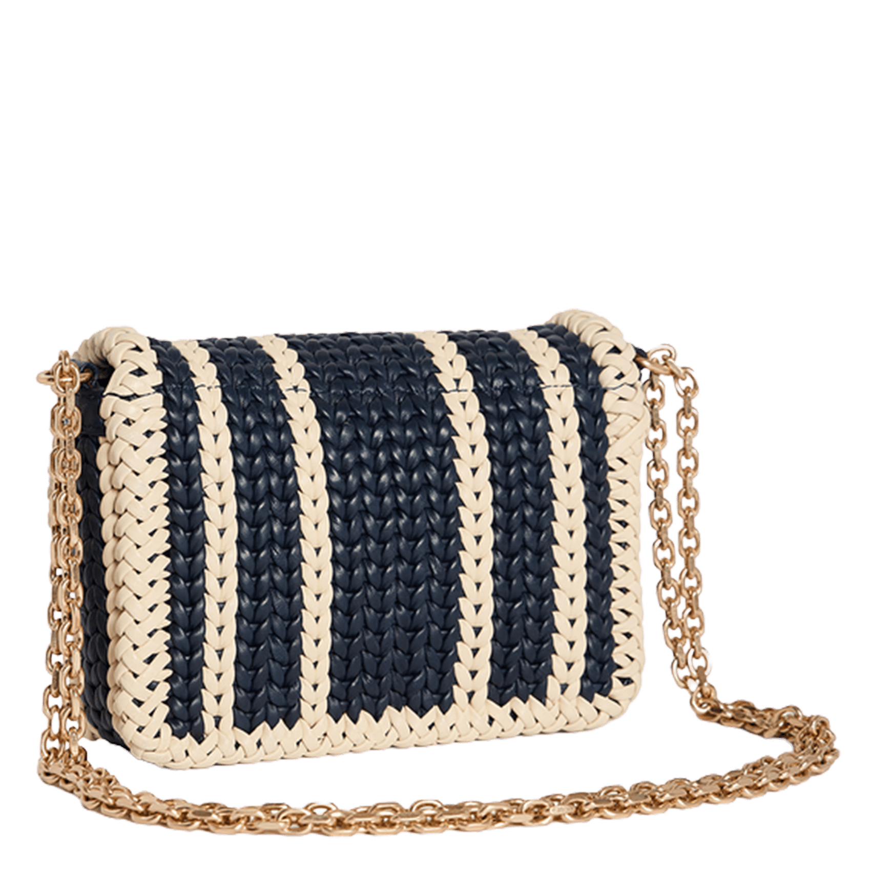 Braided leather shoulder bag VANESSA BRUNO Blue