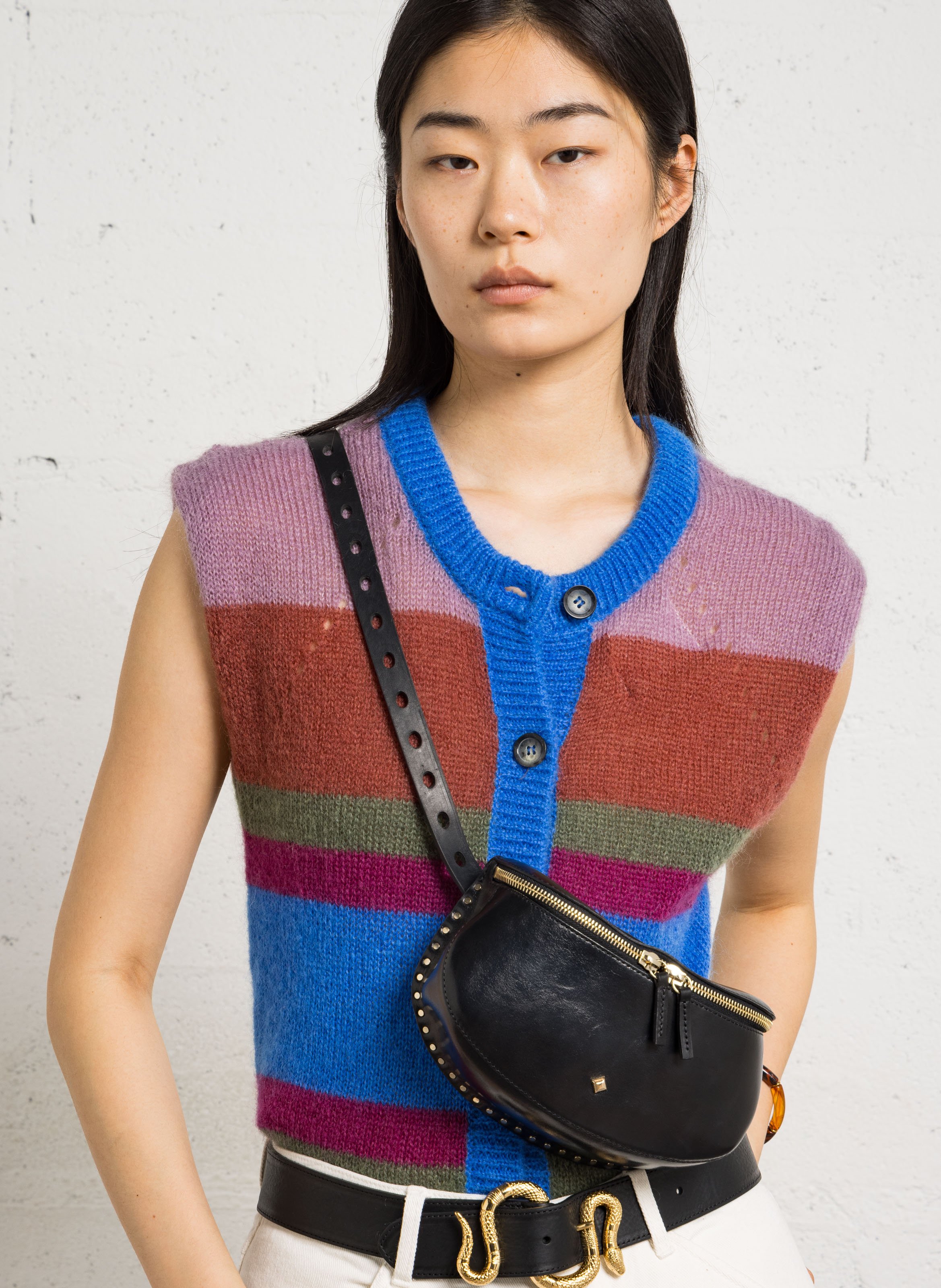 Banane en cuir HERBERT FRERE SOEUR Noir