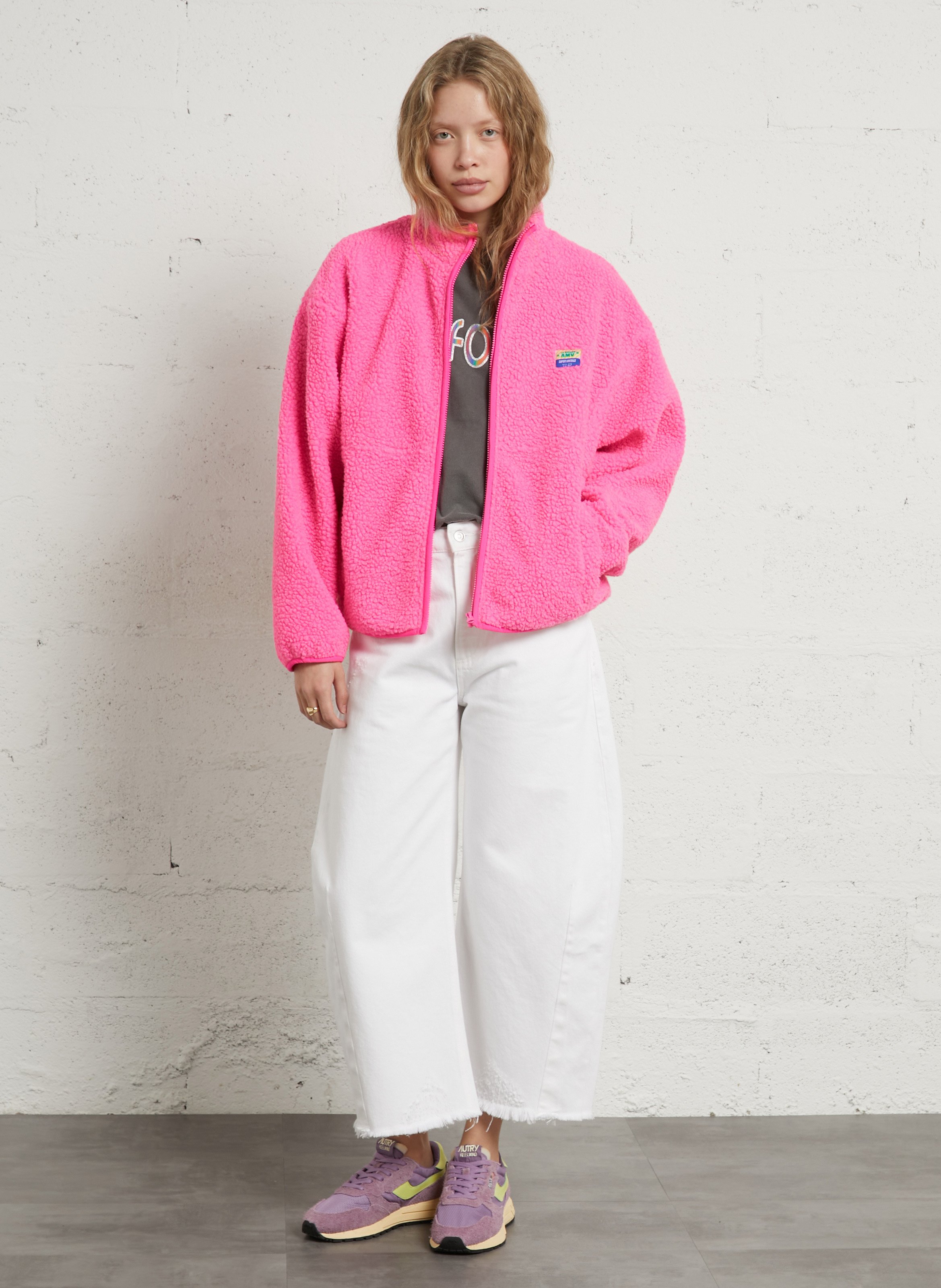 Fleecejacke mit Reißverschluss AMERICAN VINTAGE Rosa