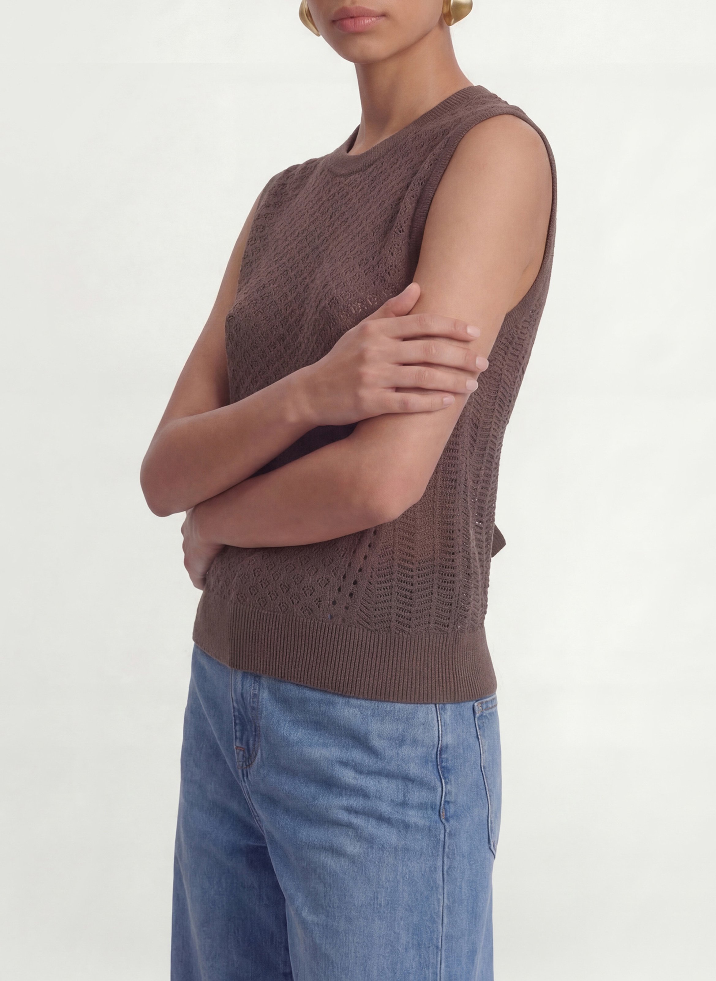 Pull droit col rond KOOKAI Marron