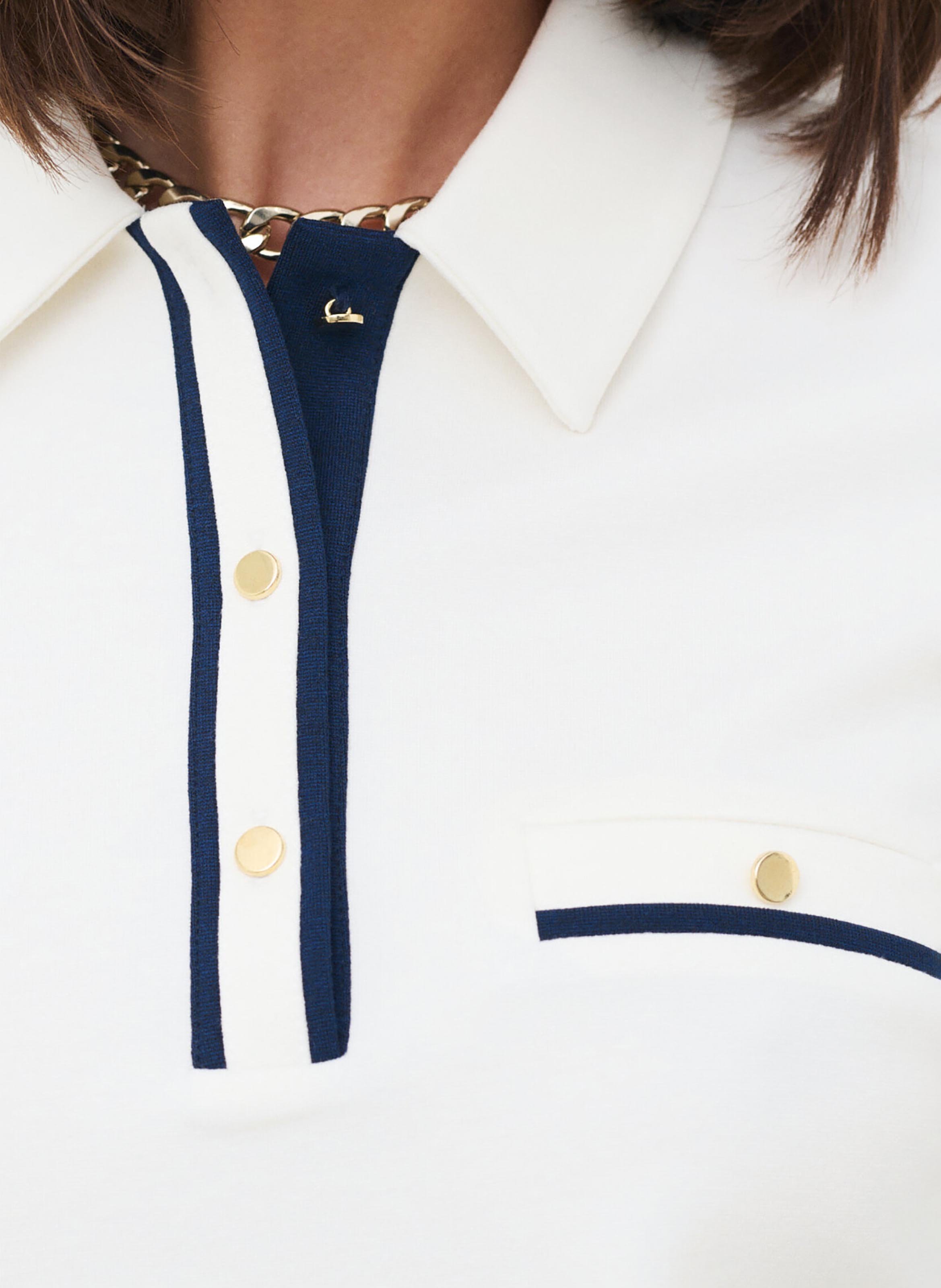 Top with polo shirt collar CAROLL Beige