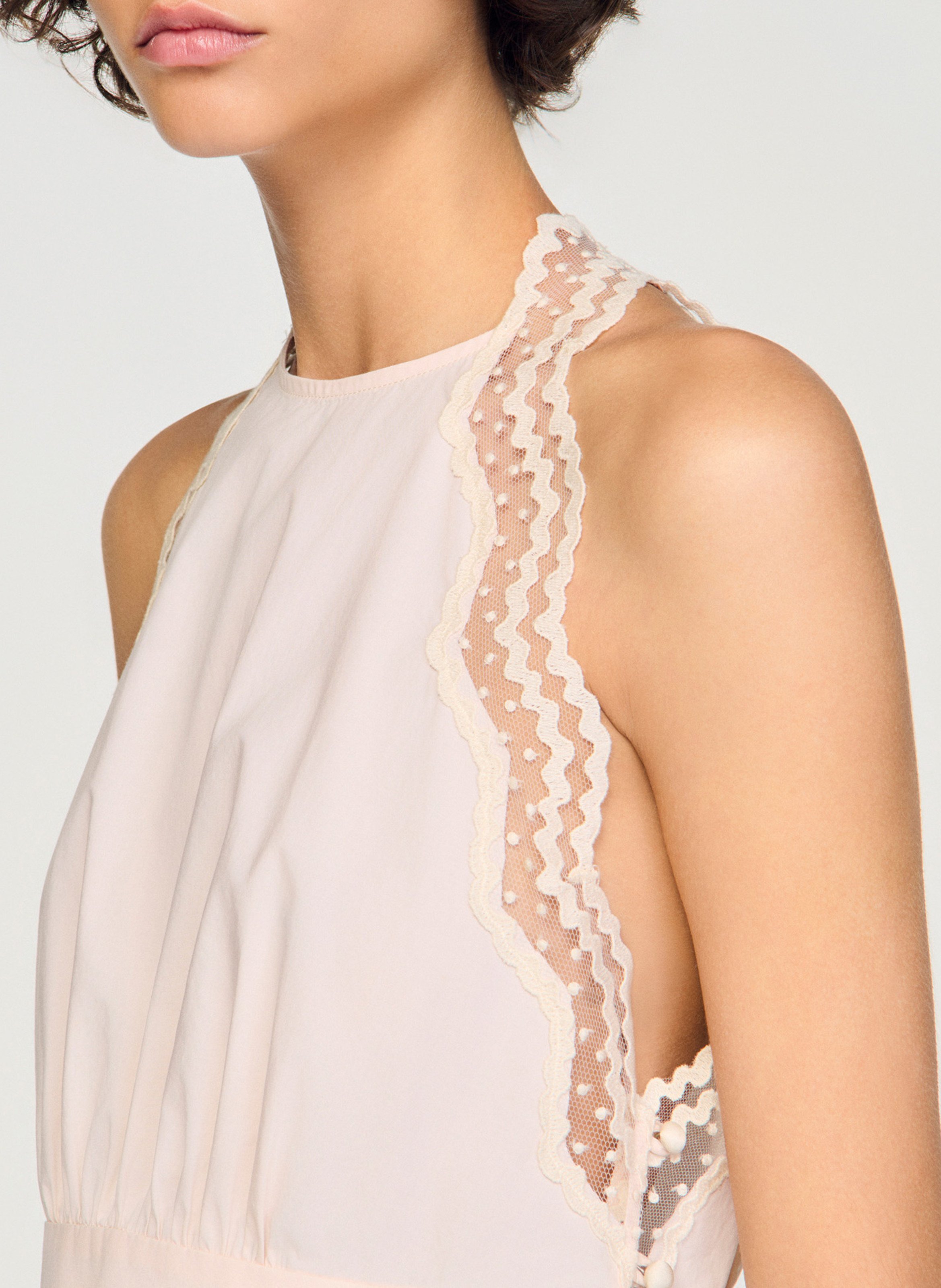 Katoenen blouse met ronde hals SANDRO Roze