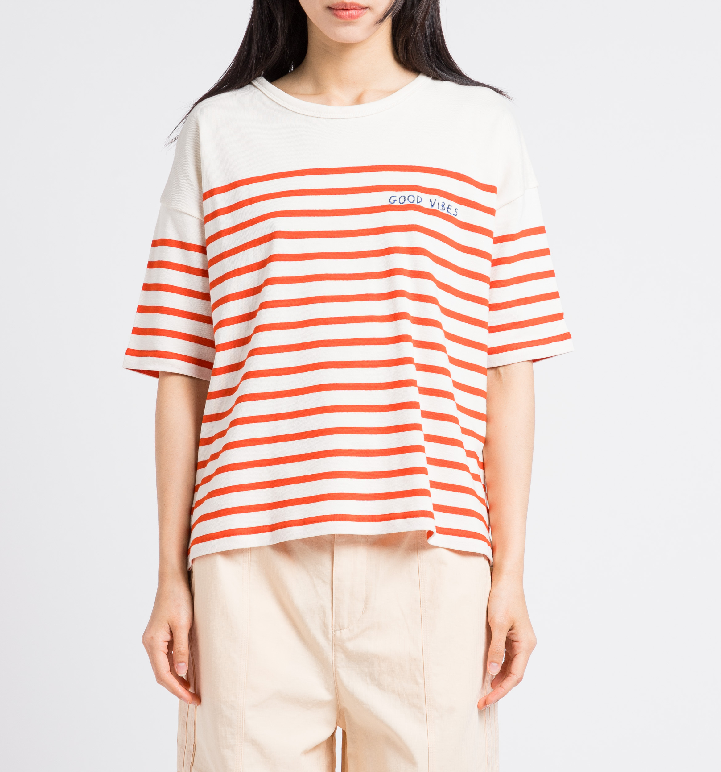 Tee-shirt ample col rond en coton bio  MAISON LABICHE Blanc