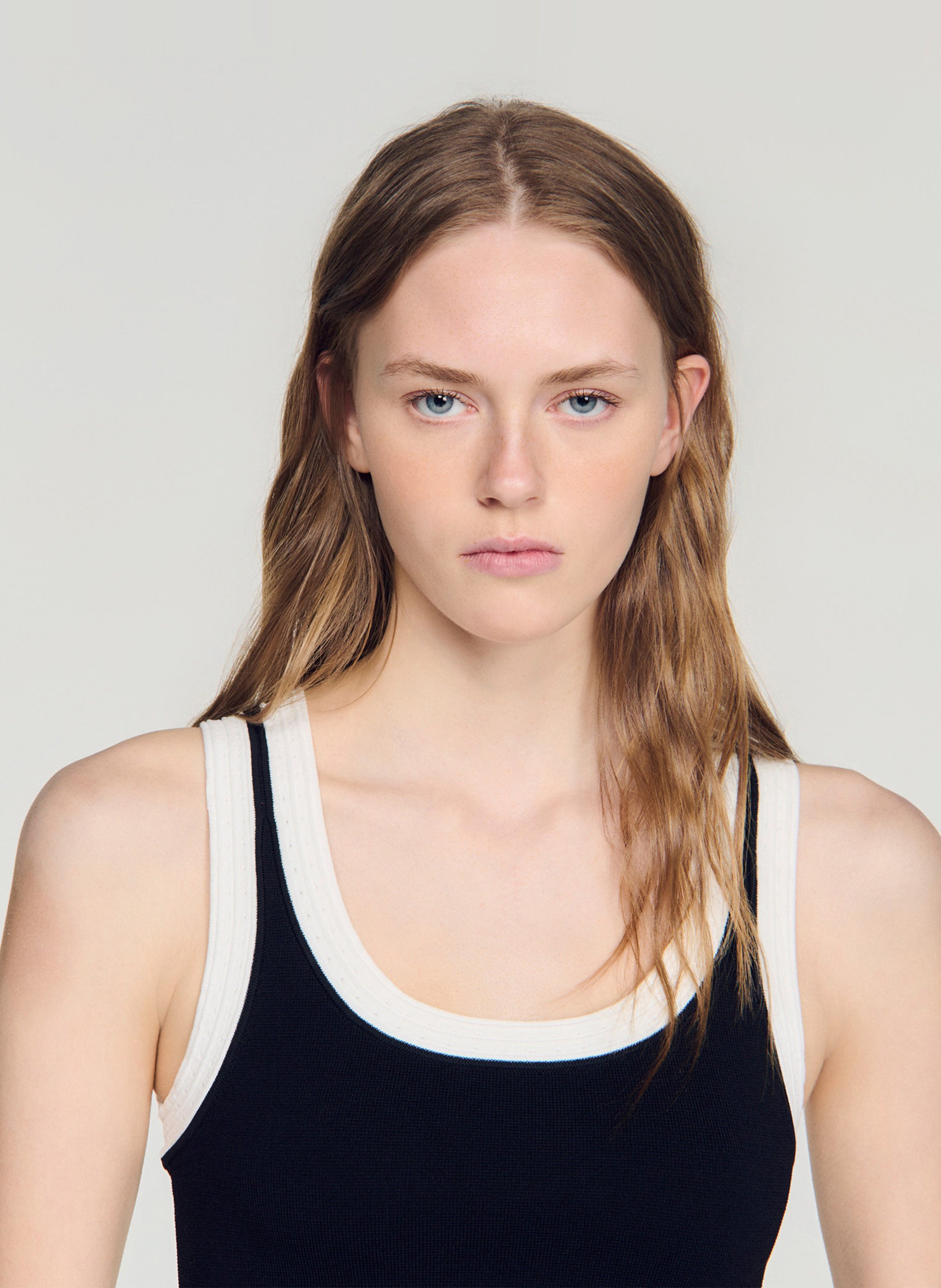 Fitted Crop Top SANDRO Black