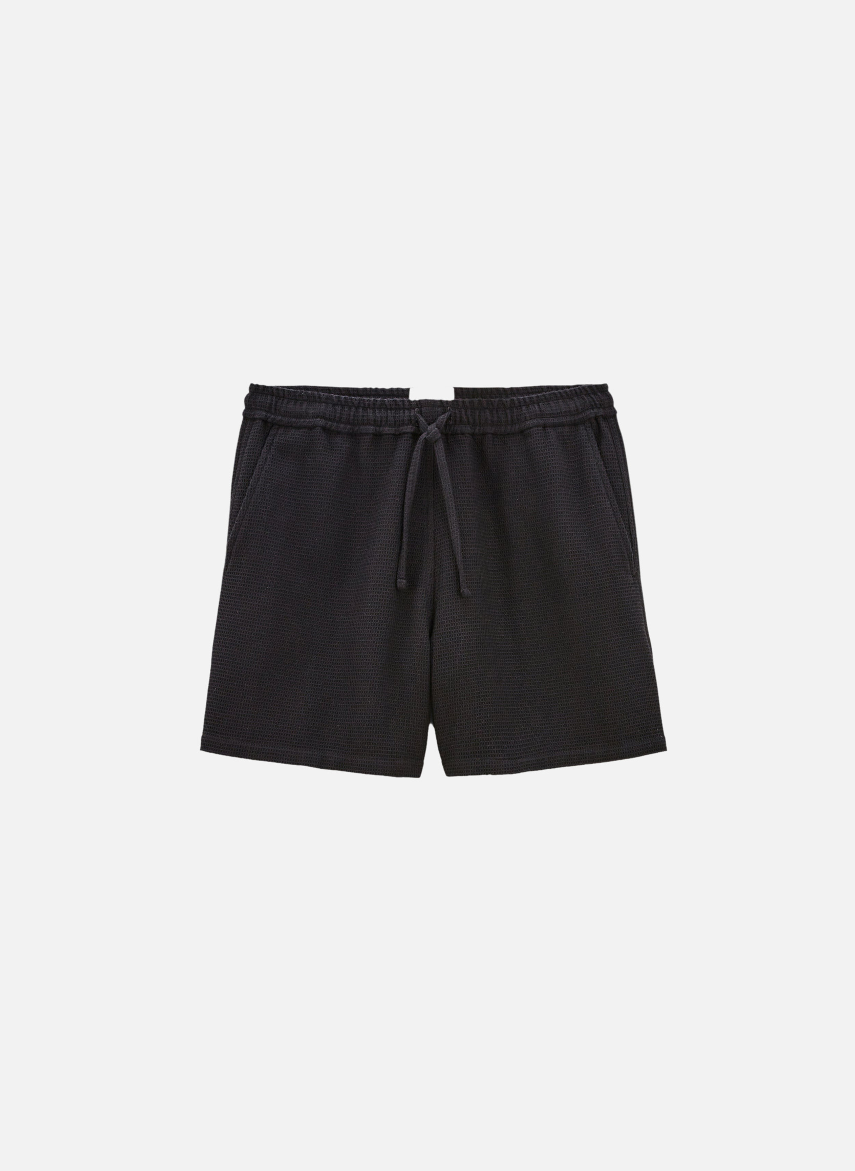 Short élastiqué malibu black waffle Noyoco Black