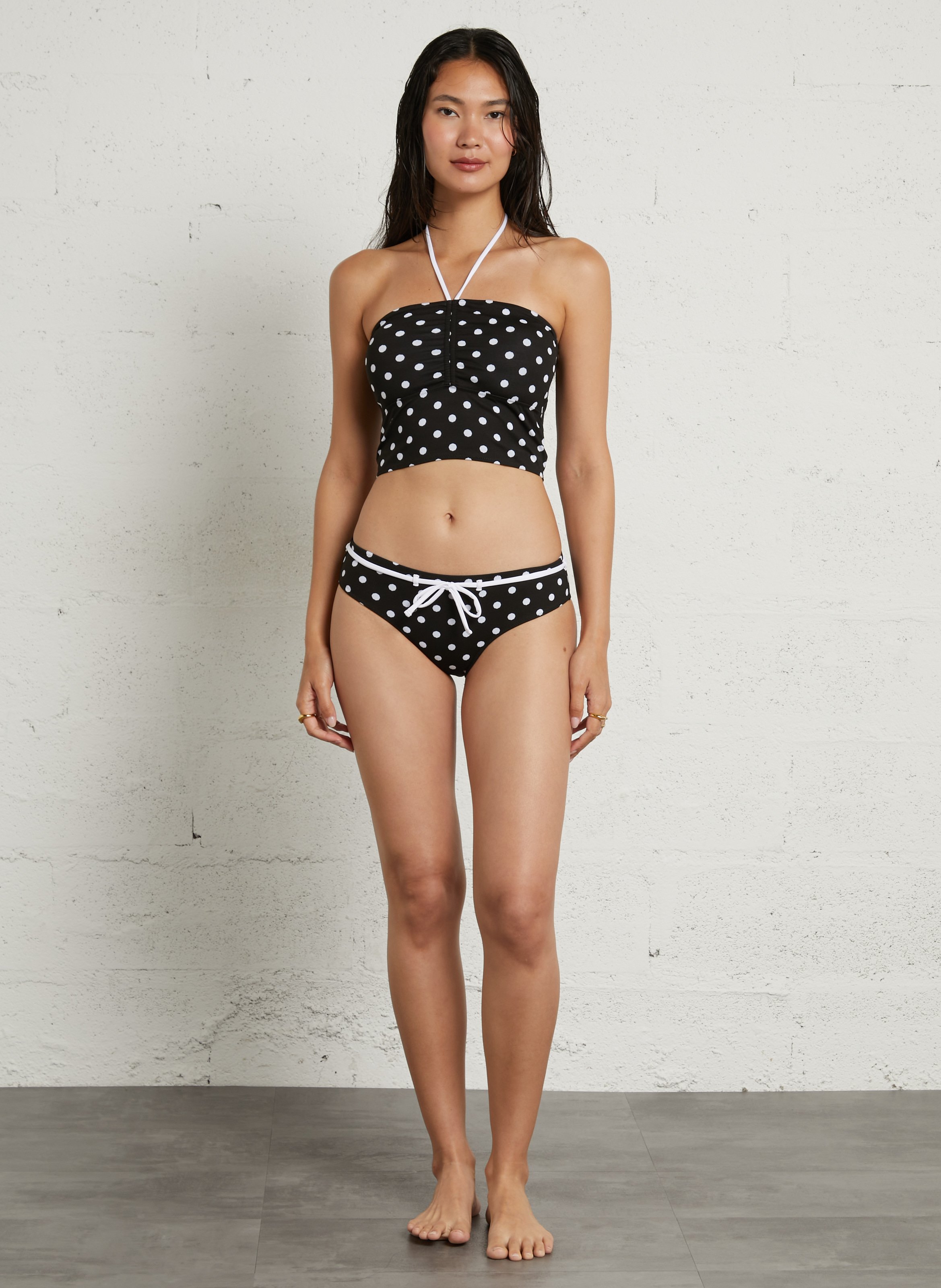 Bustier de bain imprimé LA NOUVELLE Blanc