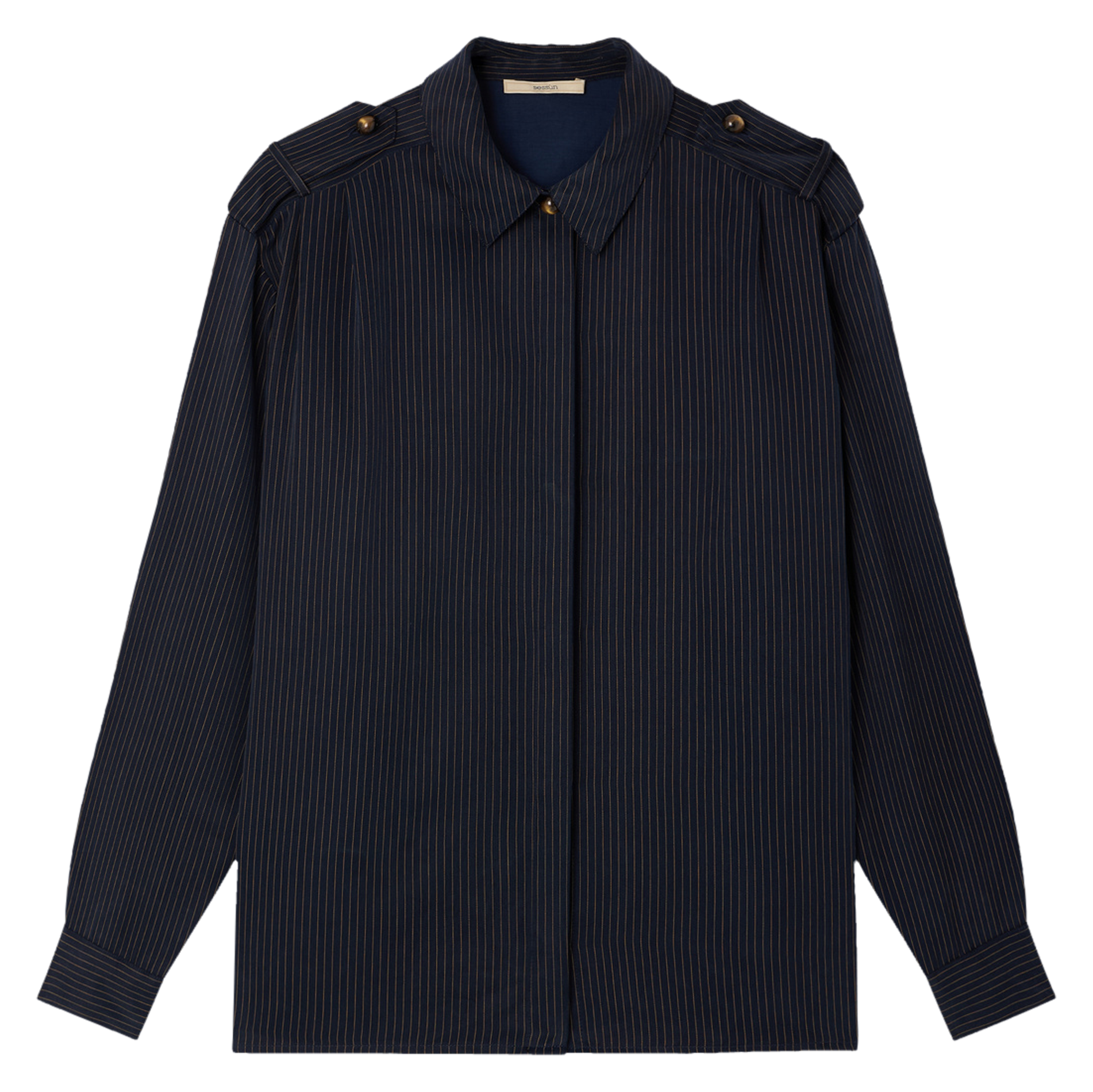 Oversized button-up shirt with stripes SESSUN Blue