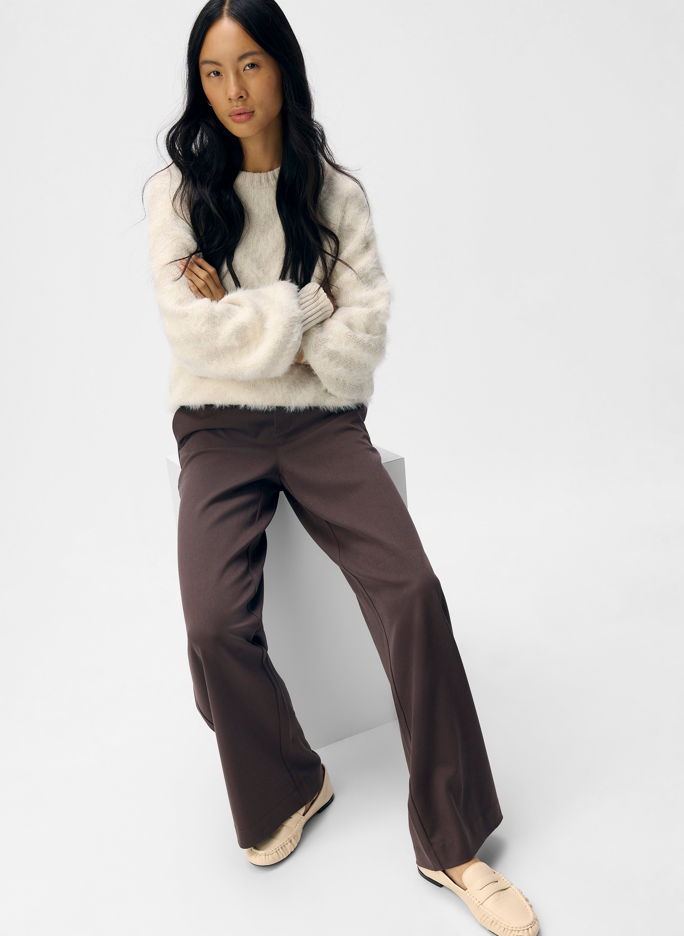 Pantalon fluide à pinces  OBJECT Marron