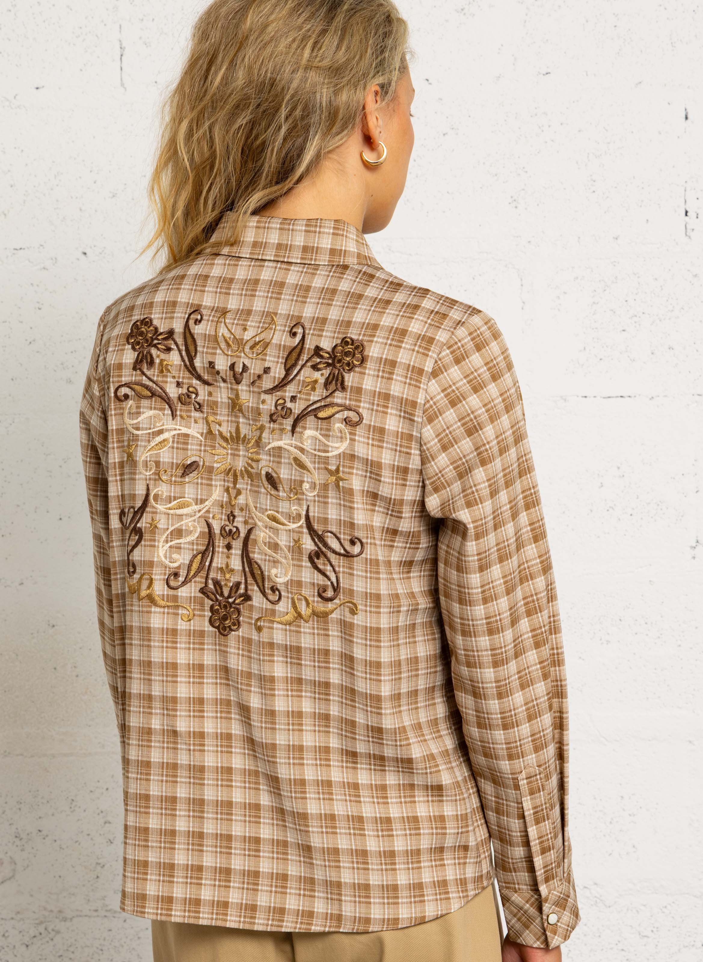 Straight printed shirt with classic collar LA PETITE ETOILE Beige