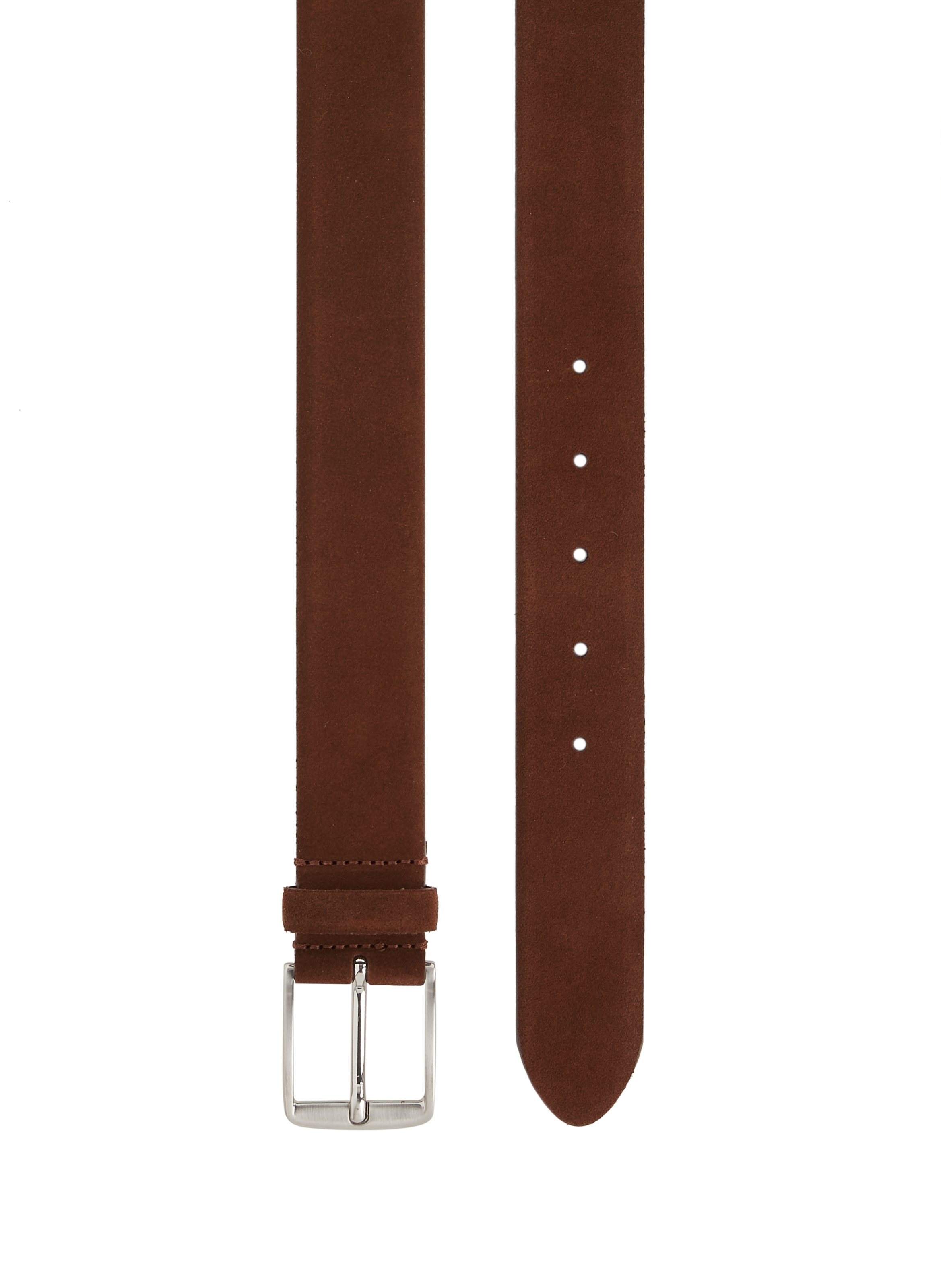 Cowhide leather belt lem 98121/01 alasknubuck walnuts AU PRINTEMPS PARIS Brown