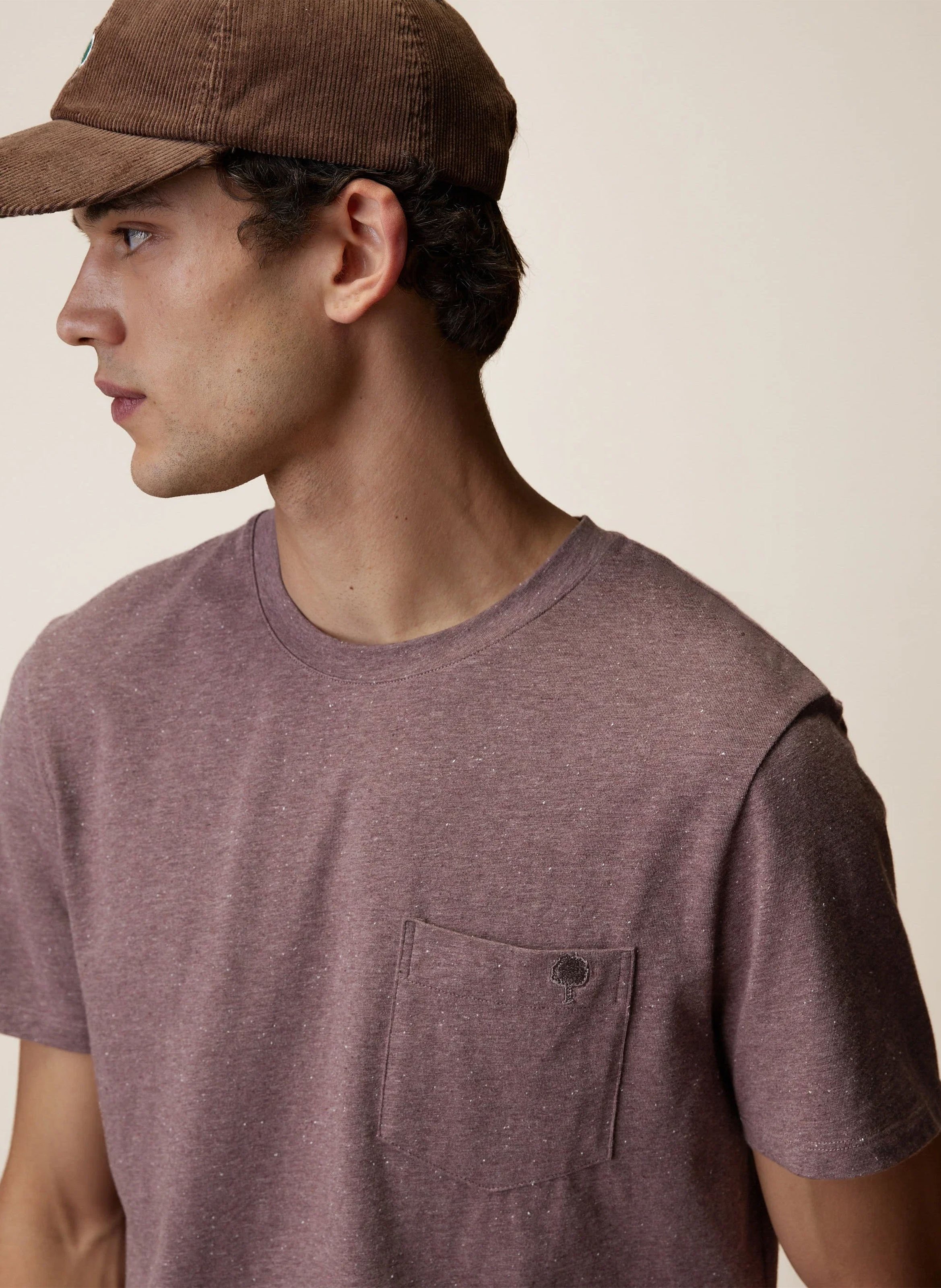 Round-neck cotton-blend T-shirt FAGUO Purple