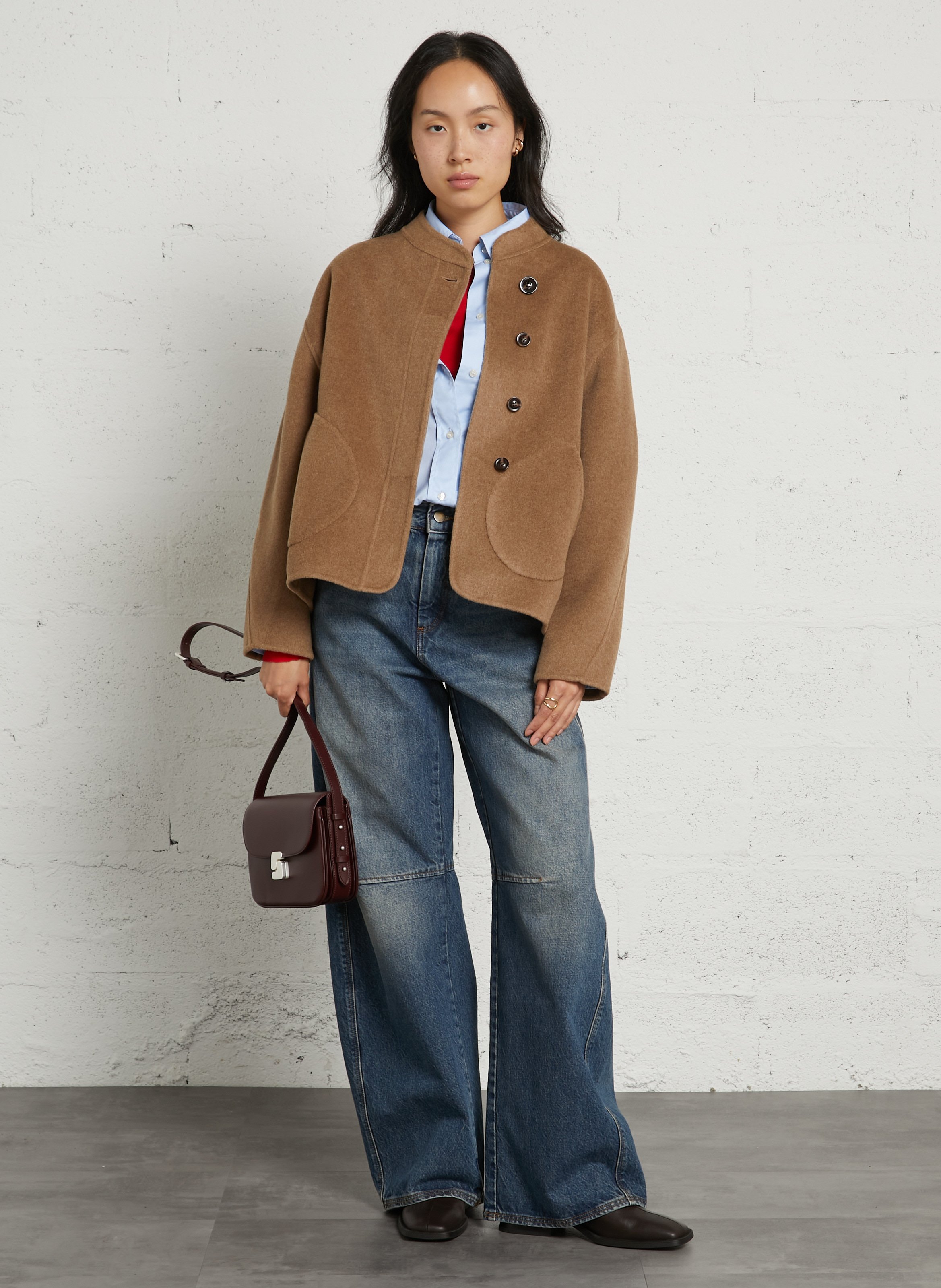 Sac bandoulière en cuir SOEUR Rouge