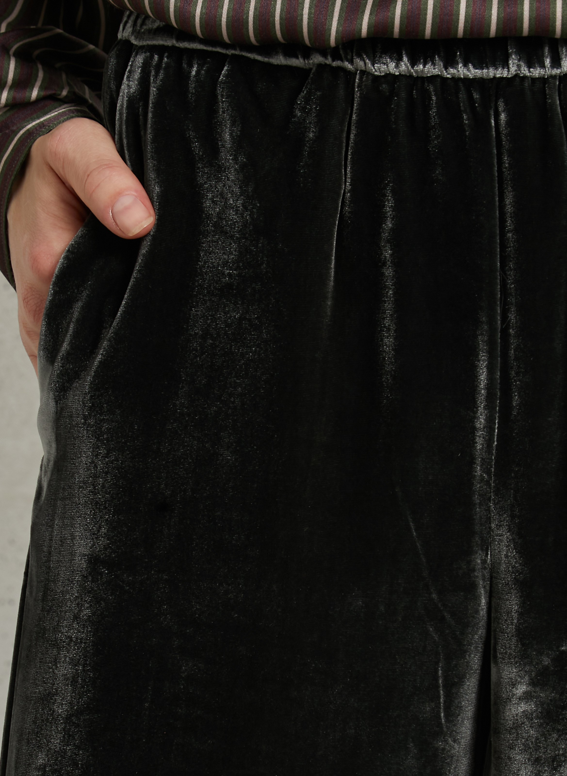 Straight velvet trousers DIEGA Grey