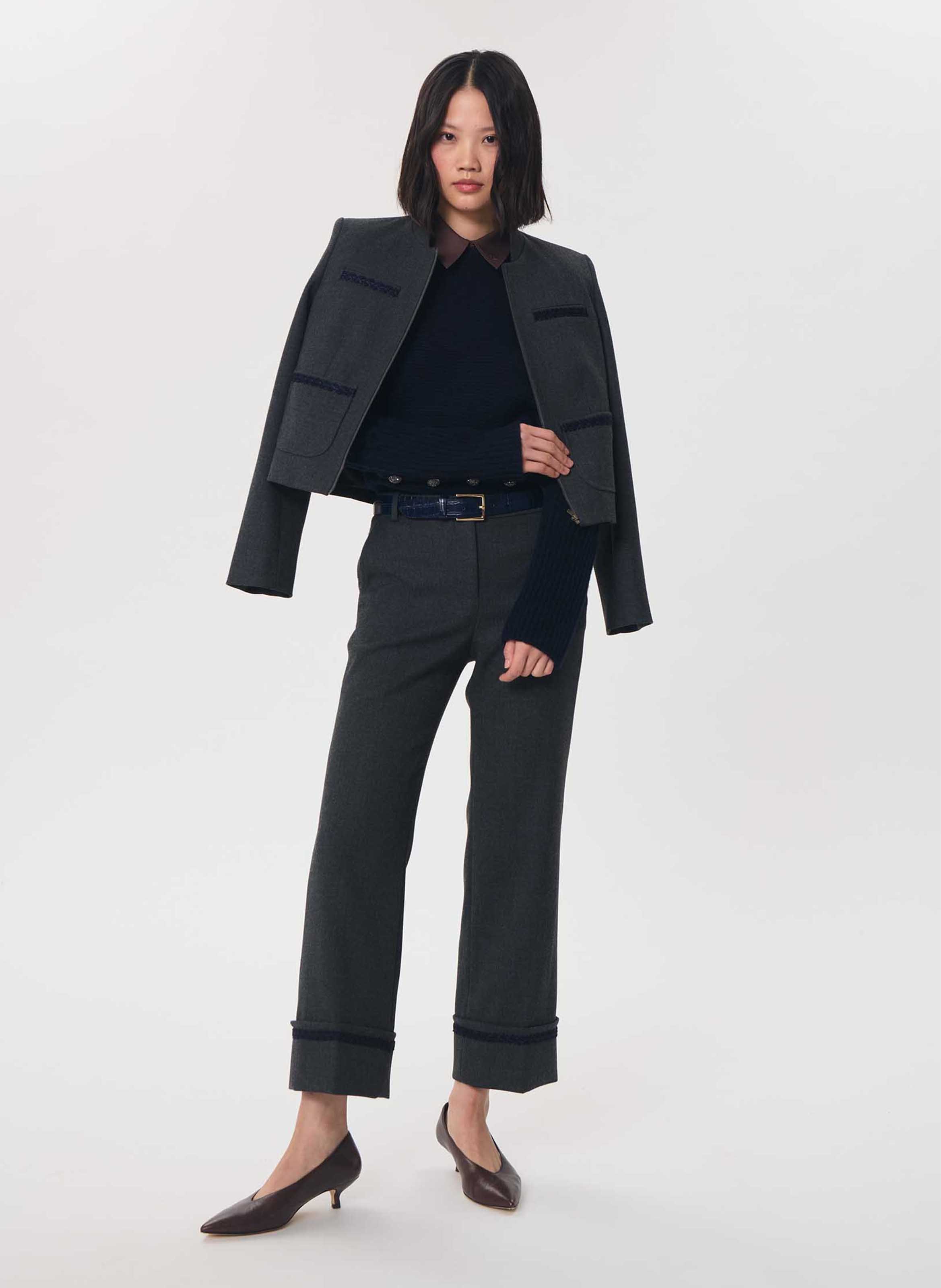 High-neck jacket TARA JARMON Grey