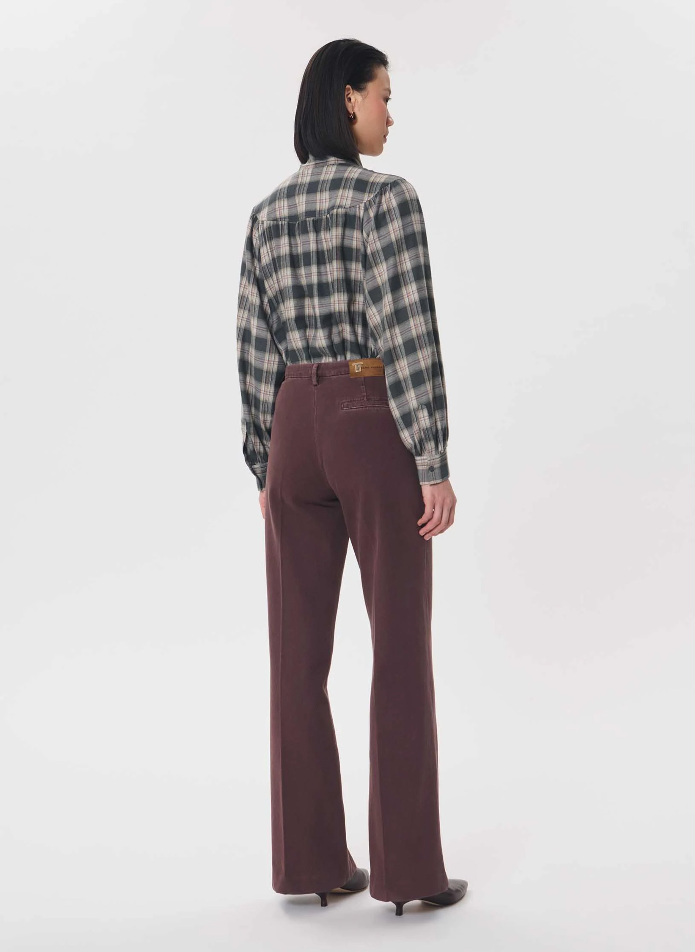 Jean droit taille haute uni TARA JARMON Marron