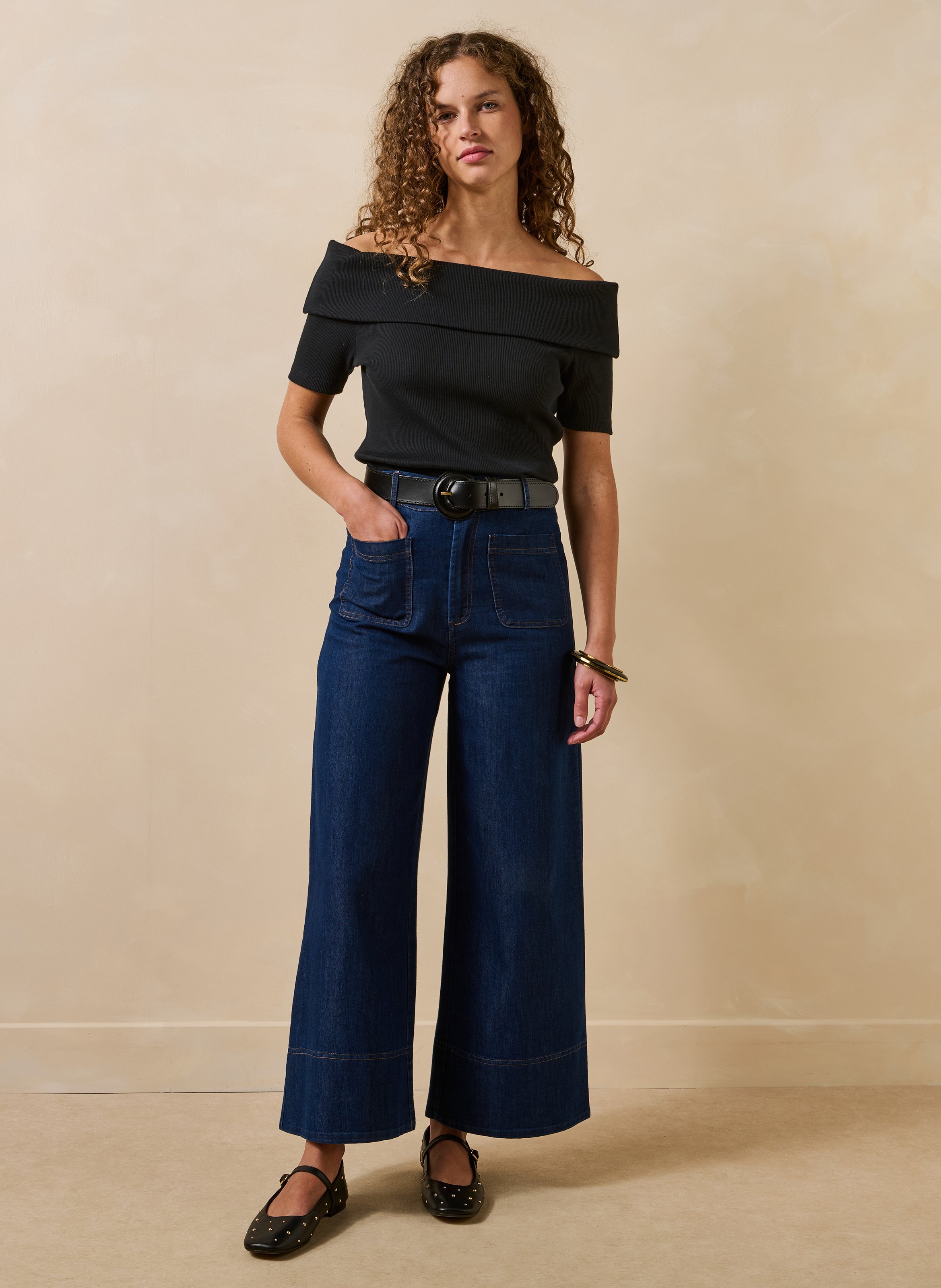 Organic cotton crop top LA FEE MARABOUTEE Black