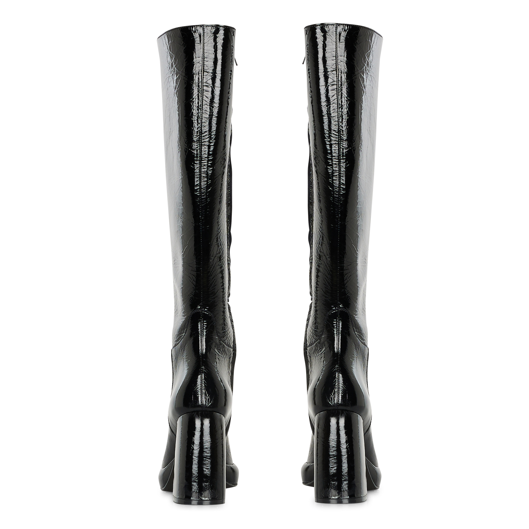 Heeled Crinkled Patent Leather Boots Noir Jonak Women Place des