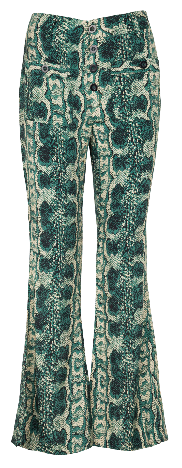 Pantalon palazzo à imprimé python SWILDENS Vert