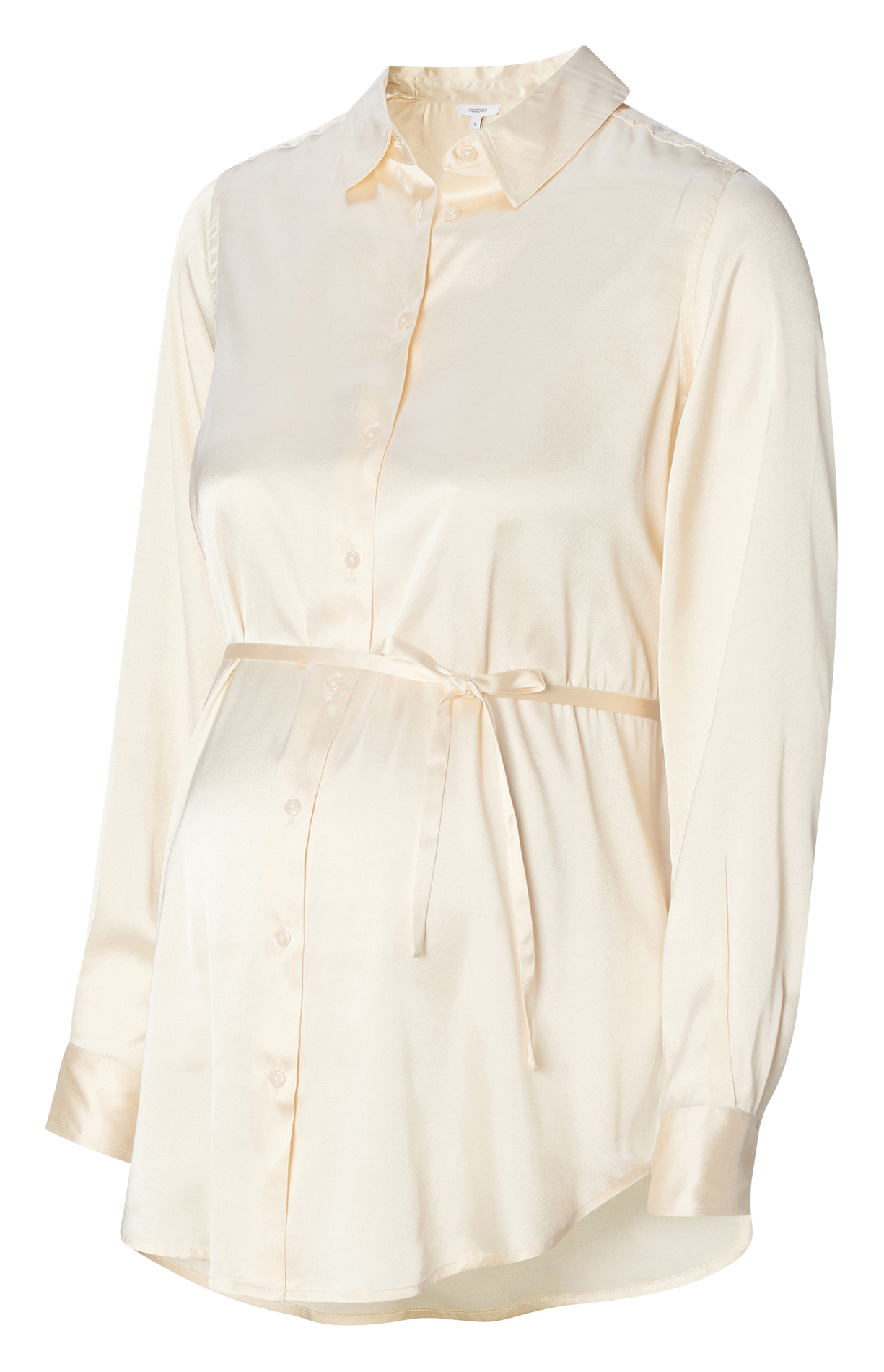 Fluid satin-finish maternity shirt NOPPIES Beige