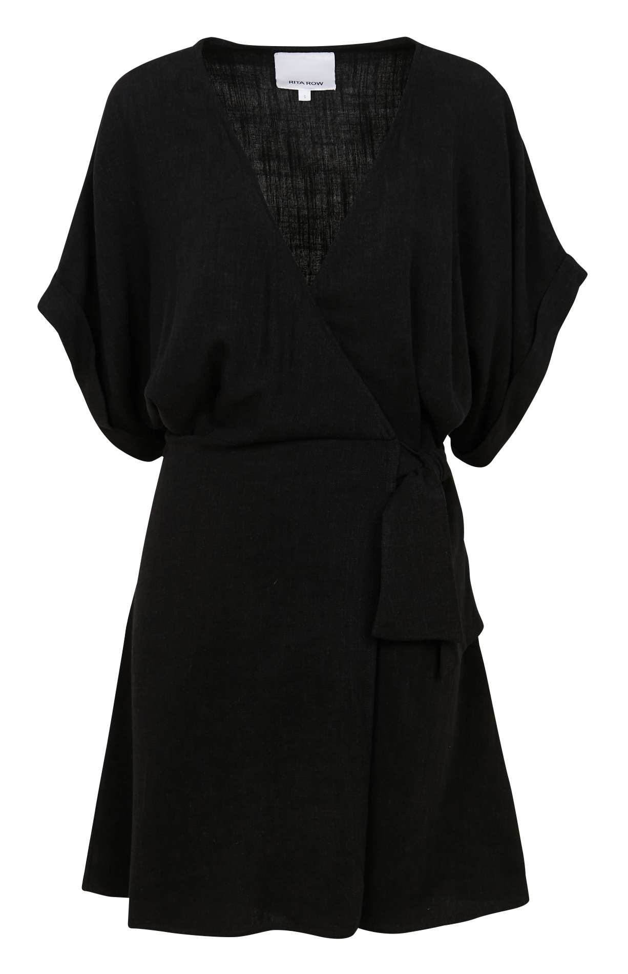 Short fitted V-neck dress Black