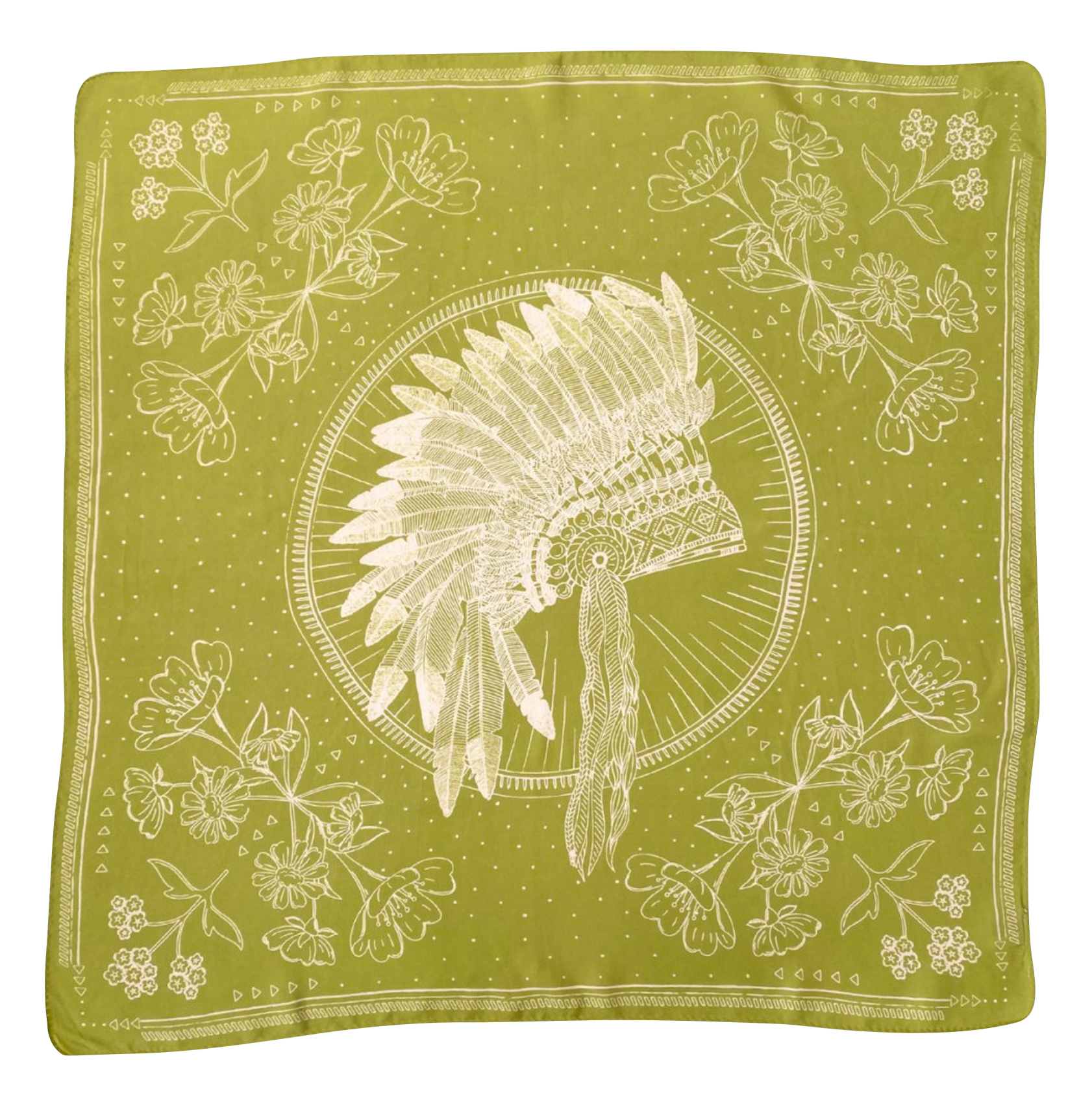 Foulard imprimé en coton Vert