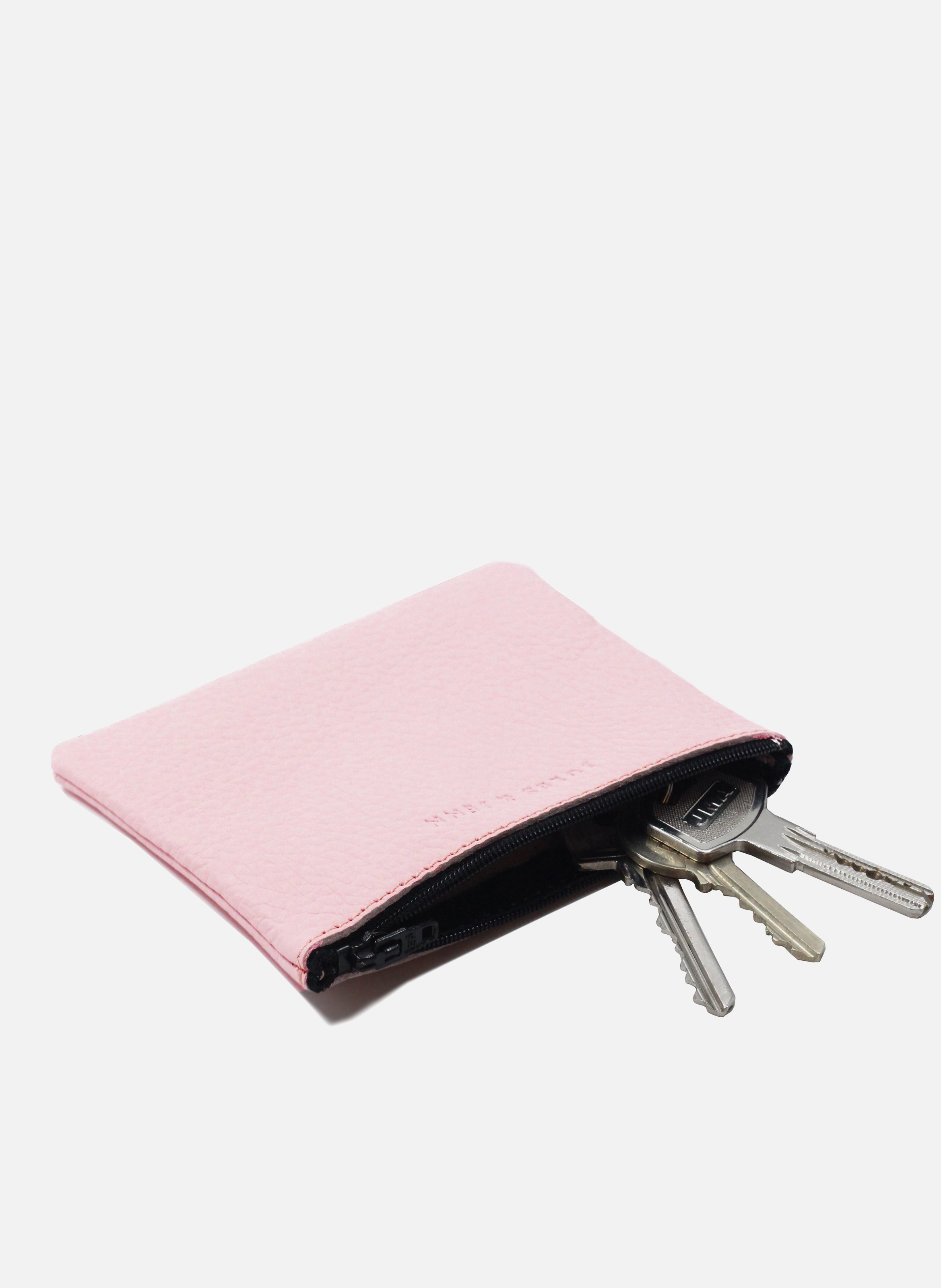 Small grained leather clutch bag JULES & JENN Pink