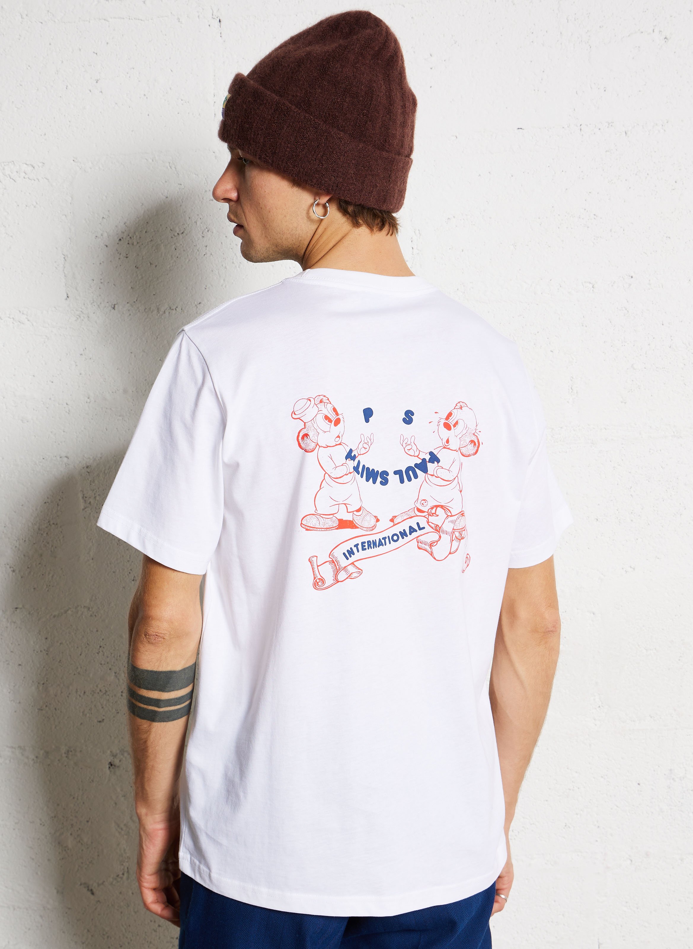 Straight printed organic cotton t-shirt PAUL SMITH White