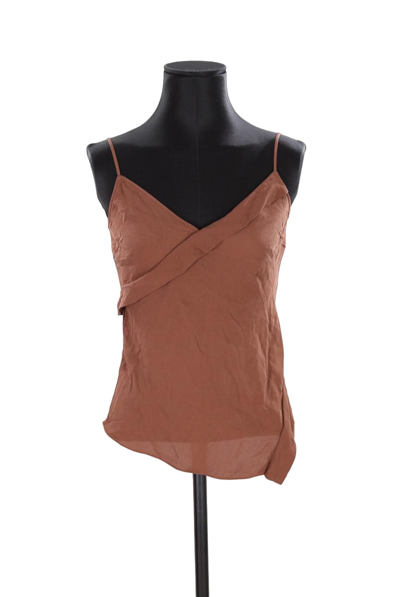 Sleeveless silk top THEORY - Seconde Main Brown