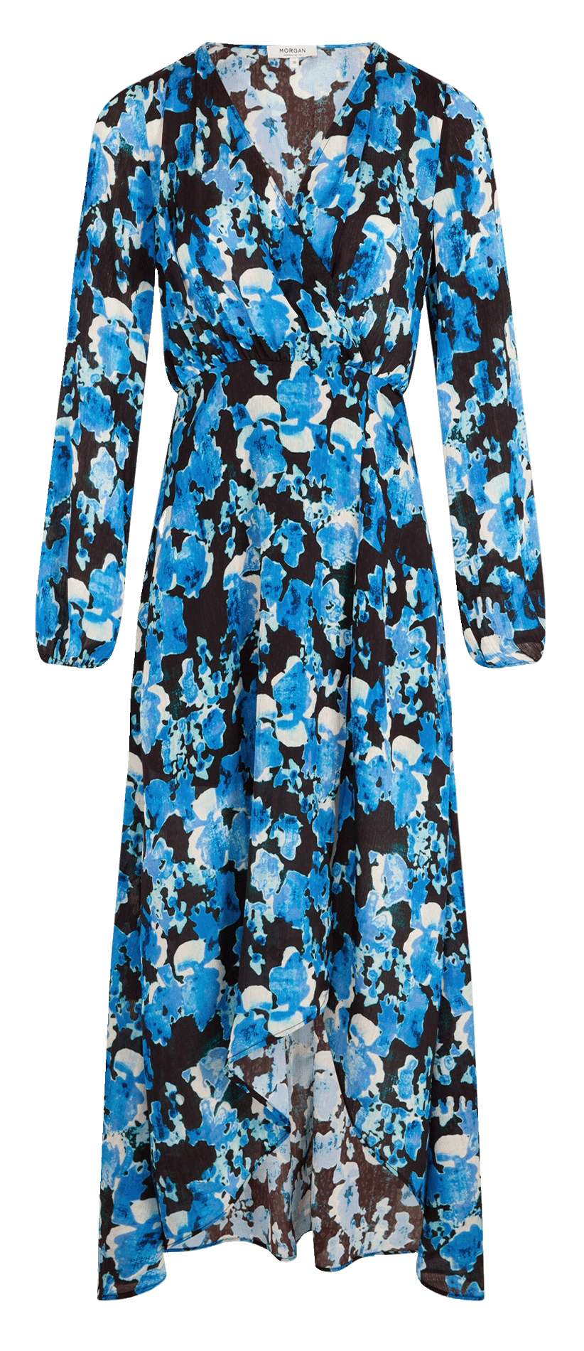 Robe longue cintrée imprimée MORGAN Bleu