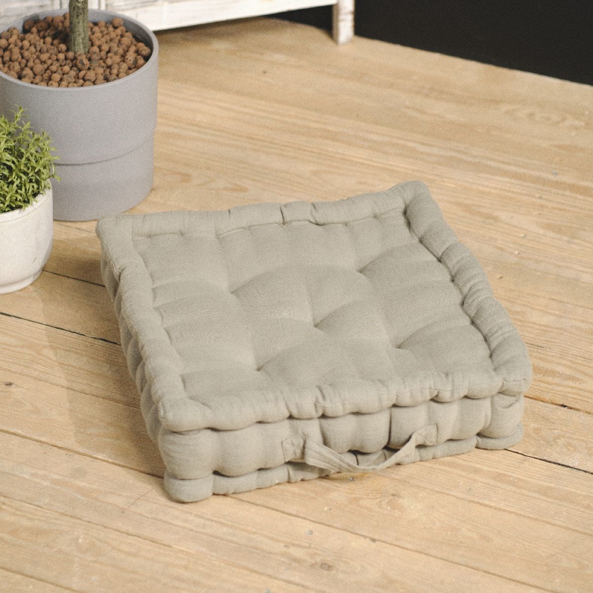 Solid cotton gauze floor cushion TODAY LINGE DE MAISON Green