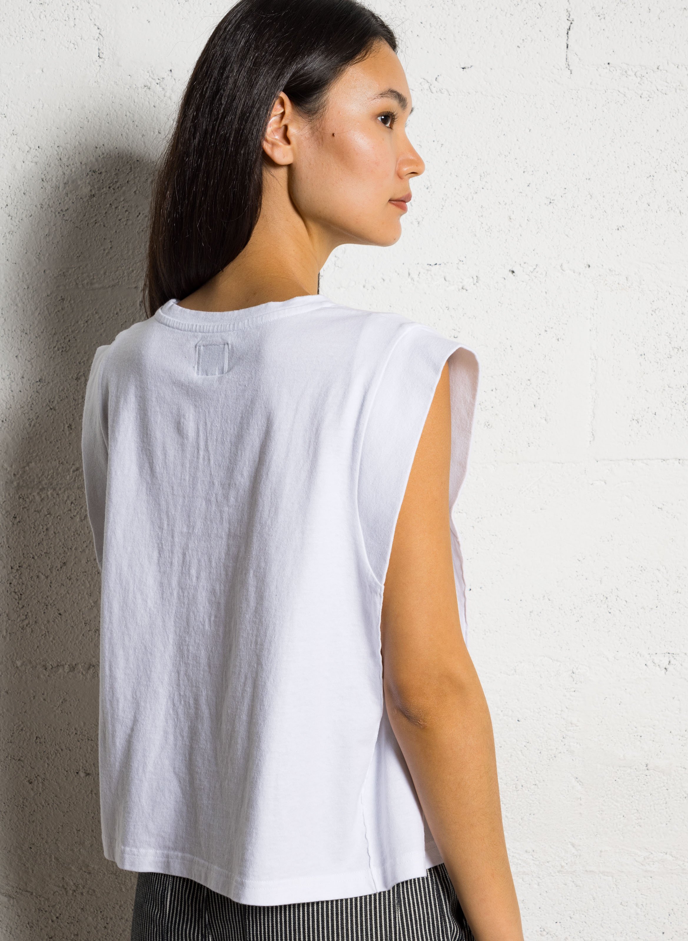 Loose-fit round-neck cotton T-shirt BELLEROSE White