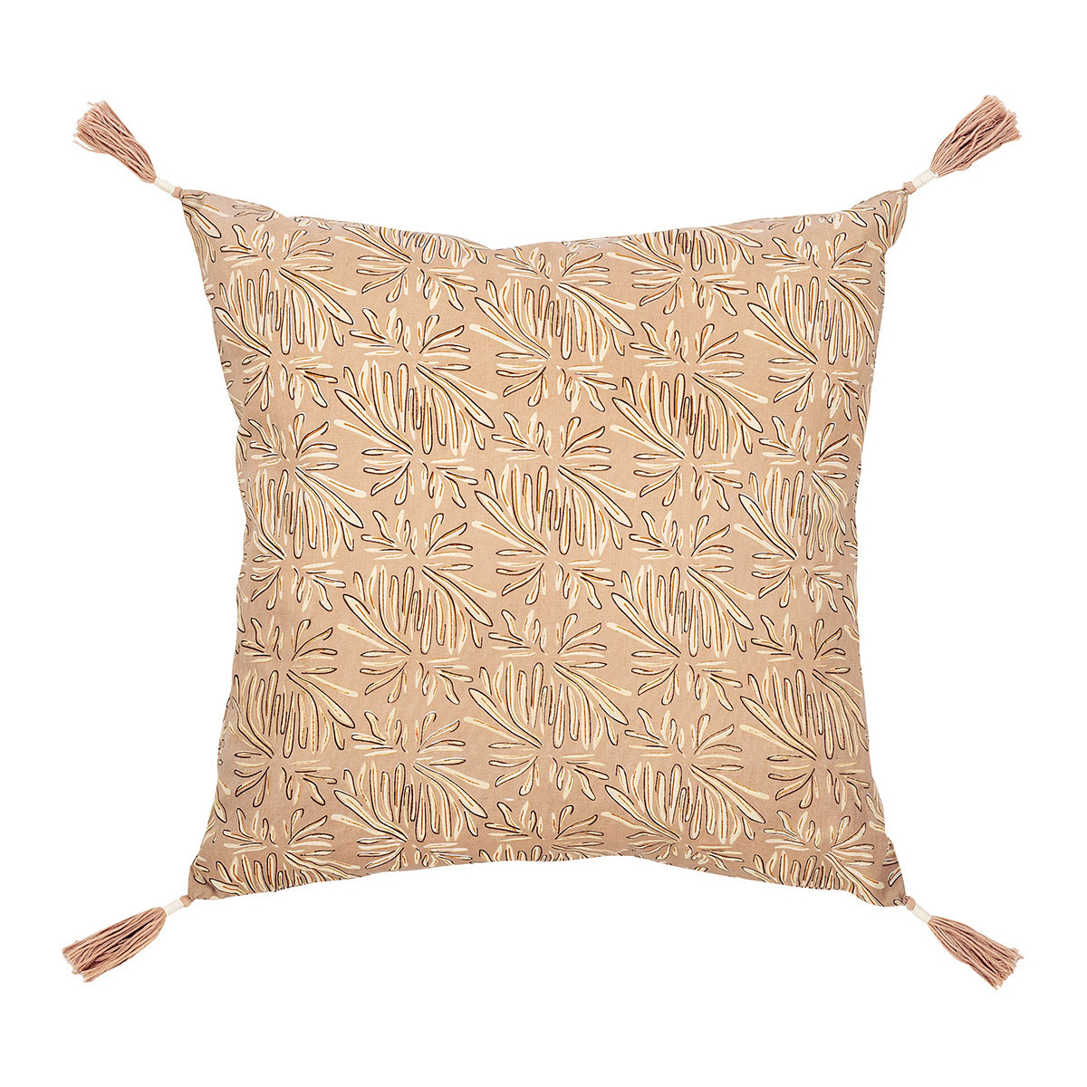 Solina cotton cushion cover BLANC D'IVOIRE Pink