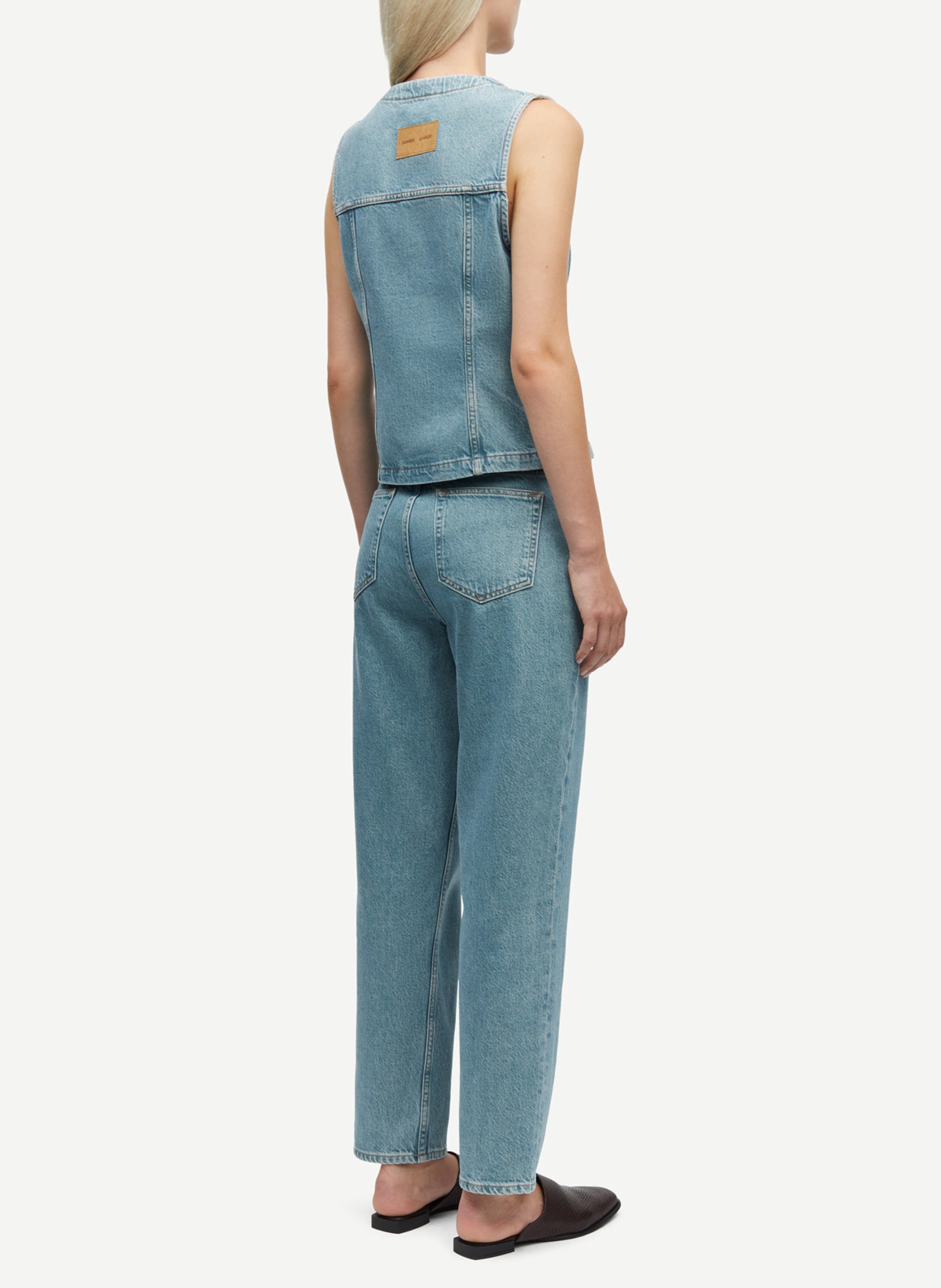 Jean droit en coton bio SAMSOE SAMSOE Bleu