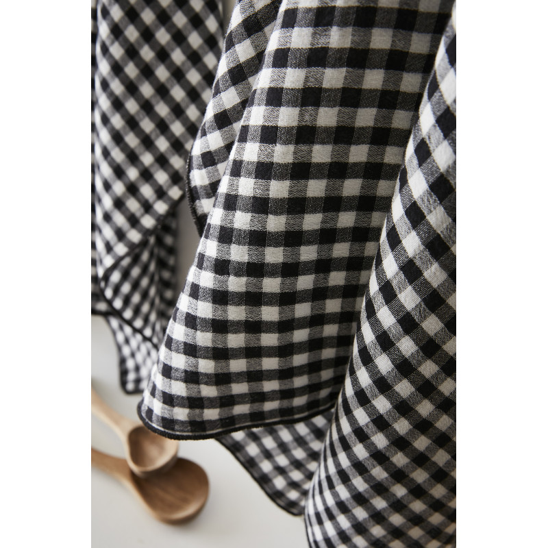 Lot de 2 essuie-mains en gaze de coton L'EFFET PAPILLON Noir