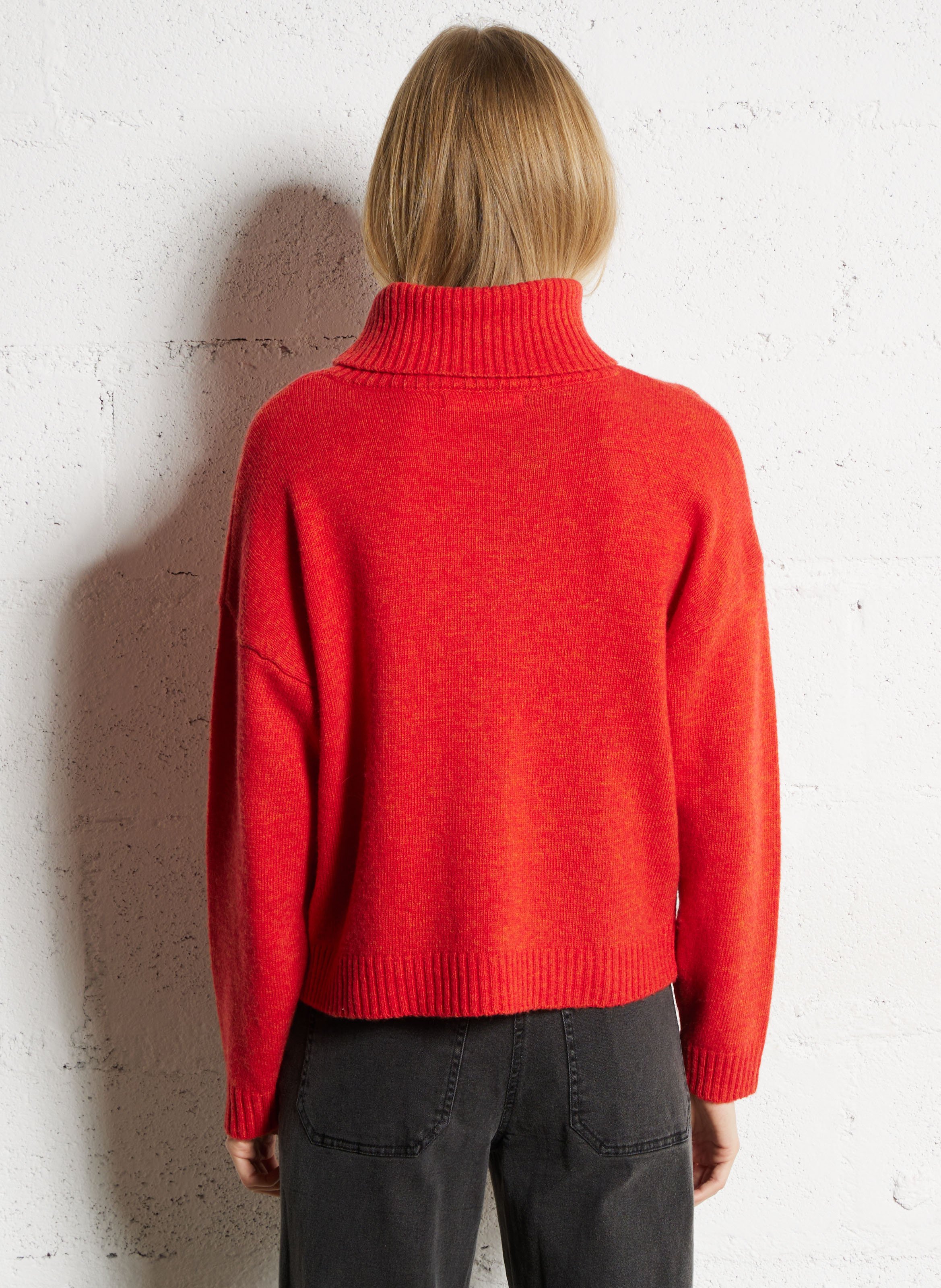 Loose-fit wool and cashmere turtleneck sweater NICE THINGS Orange