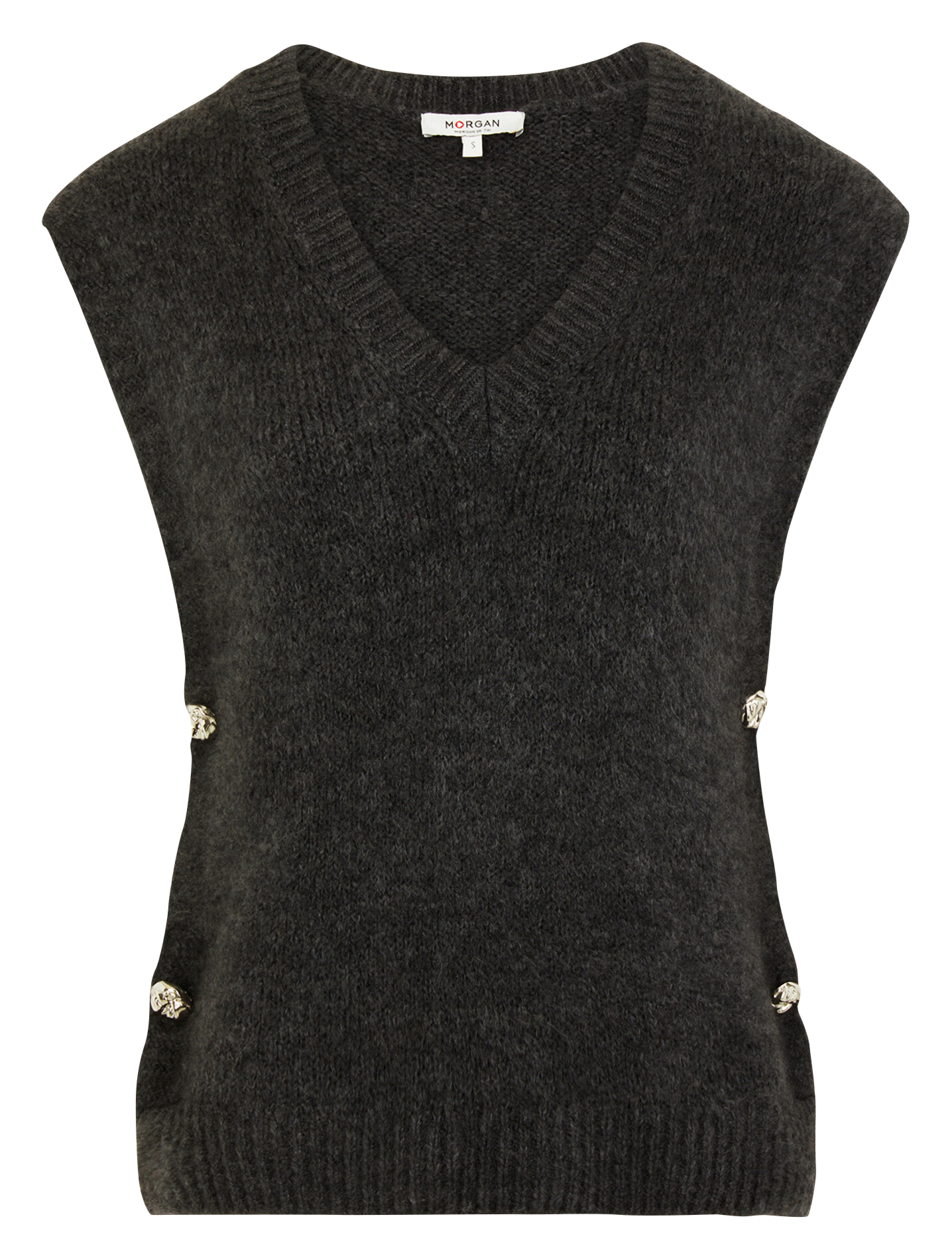 Pull col V  MORGAN Gris