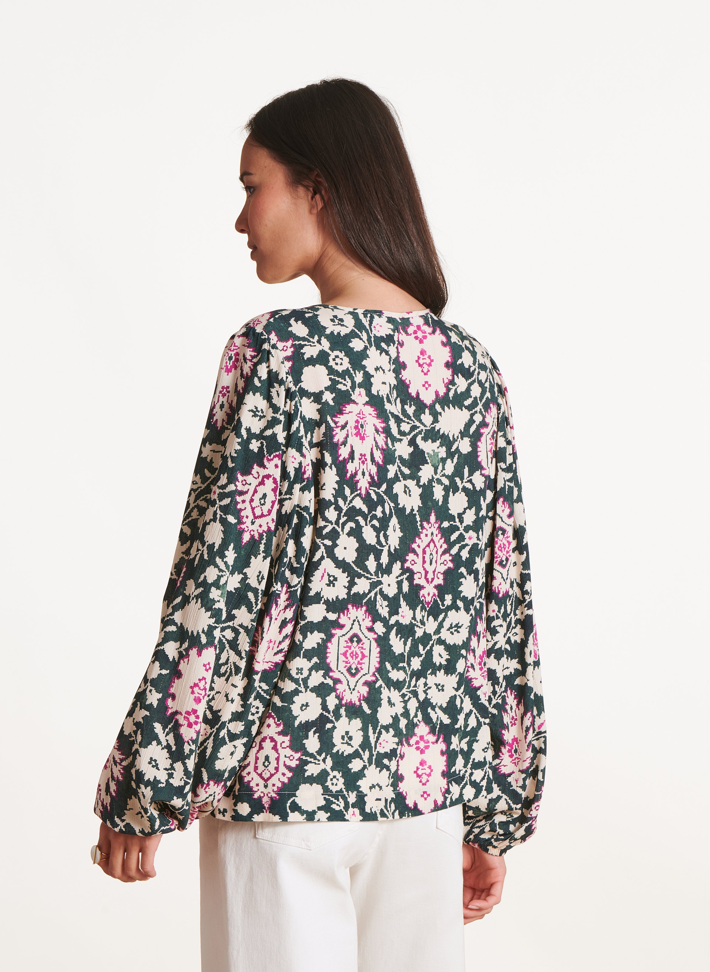 Oversized printed blouse LA FEE MARABOUTEE Blue