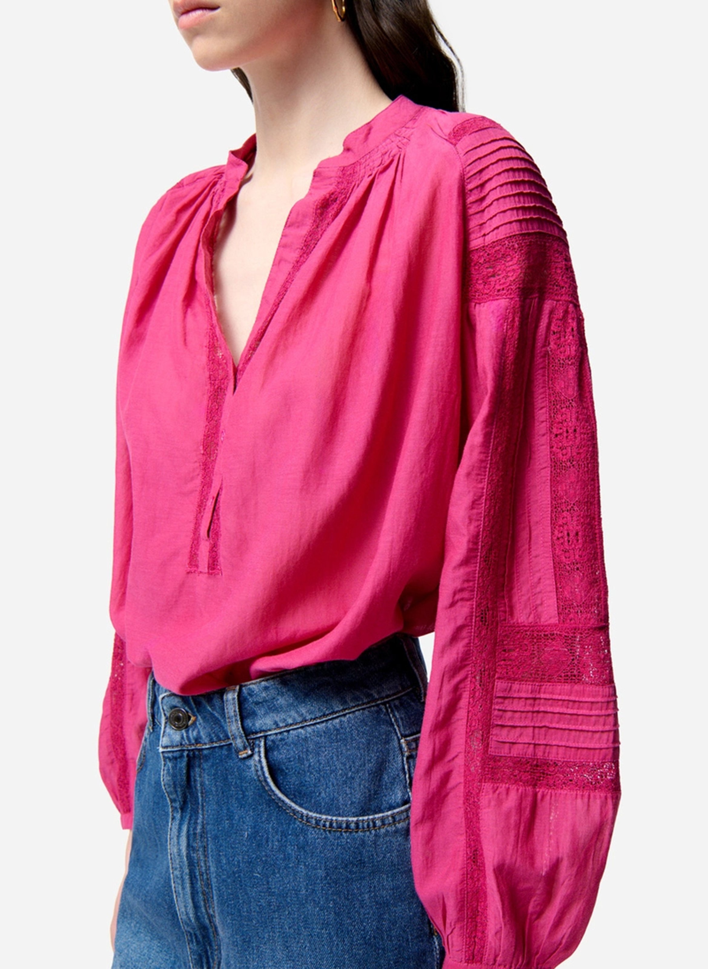 Kanten top met lange mouw VANESSA BRUNO Roze