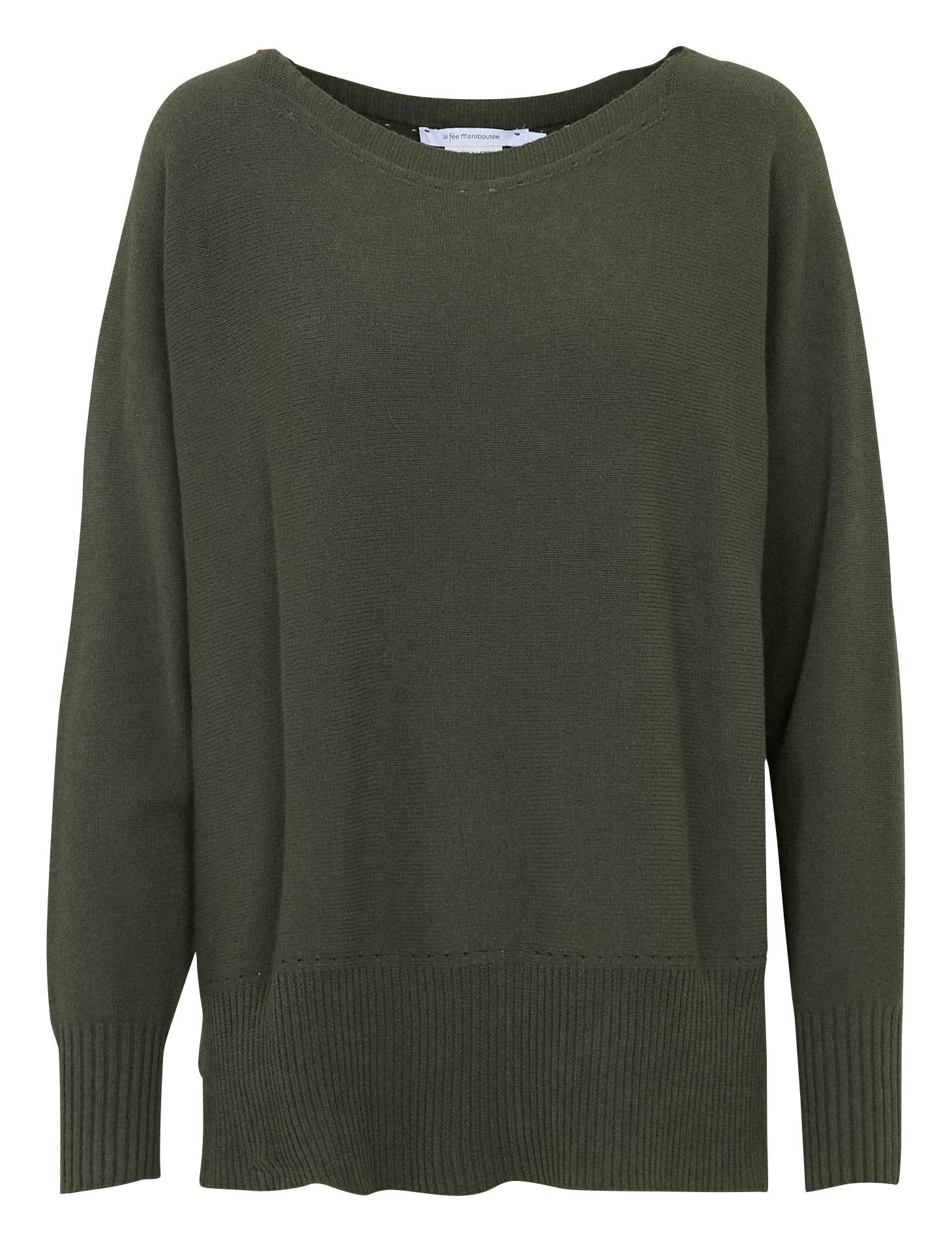 Loose-fit knit sweater with boat neck LA FEE MARABOUTEE Green