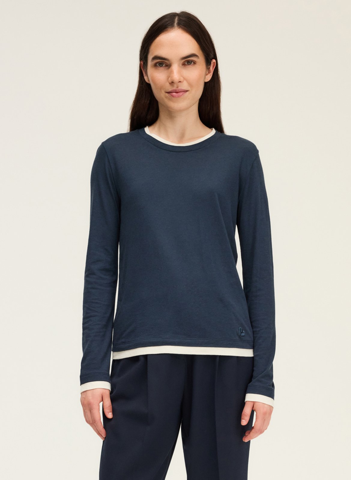 Straight cotton-blend T-shirt PABLO Blue