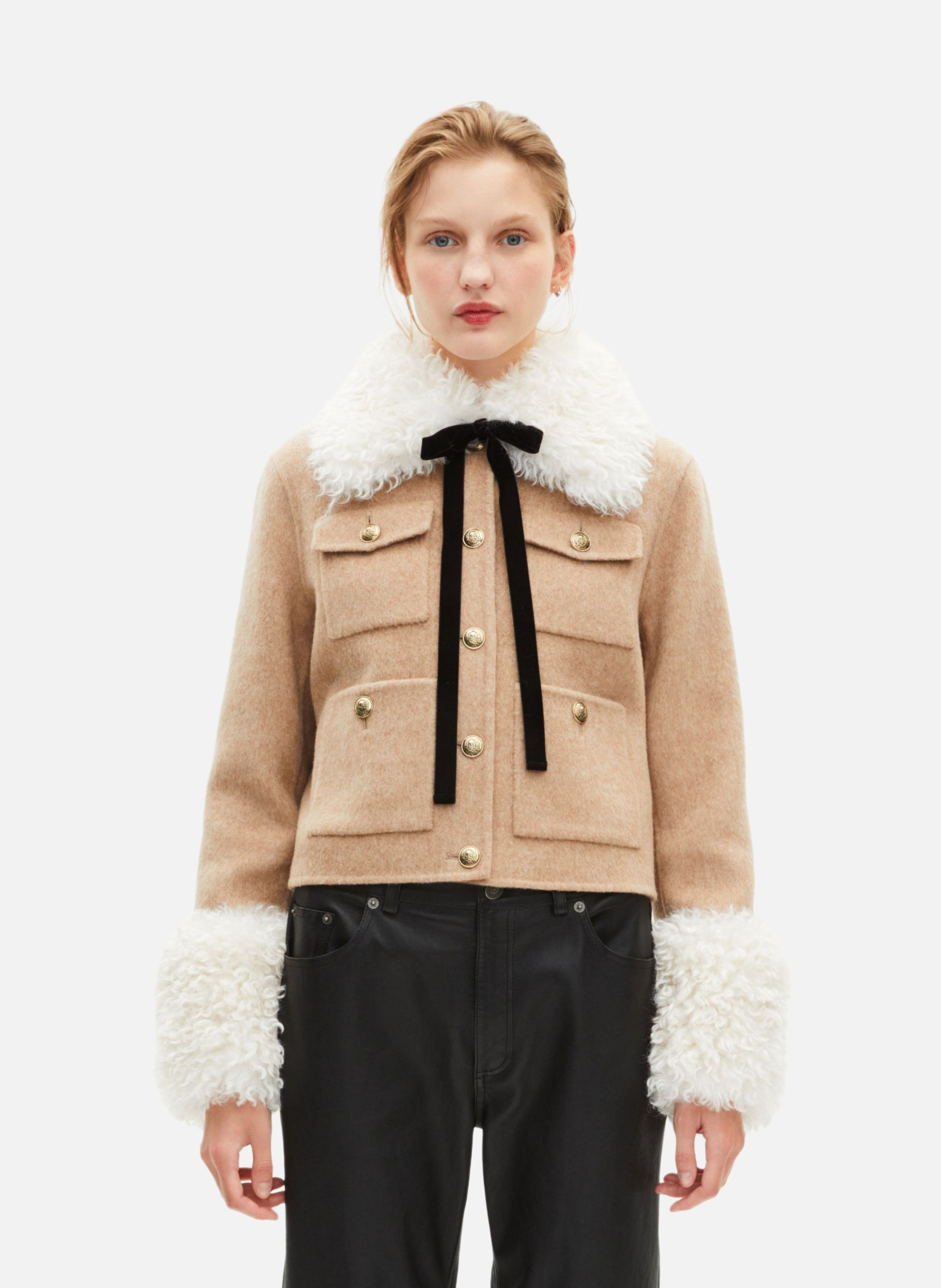 Blouson col sherpa THE KOOPLES Beige